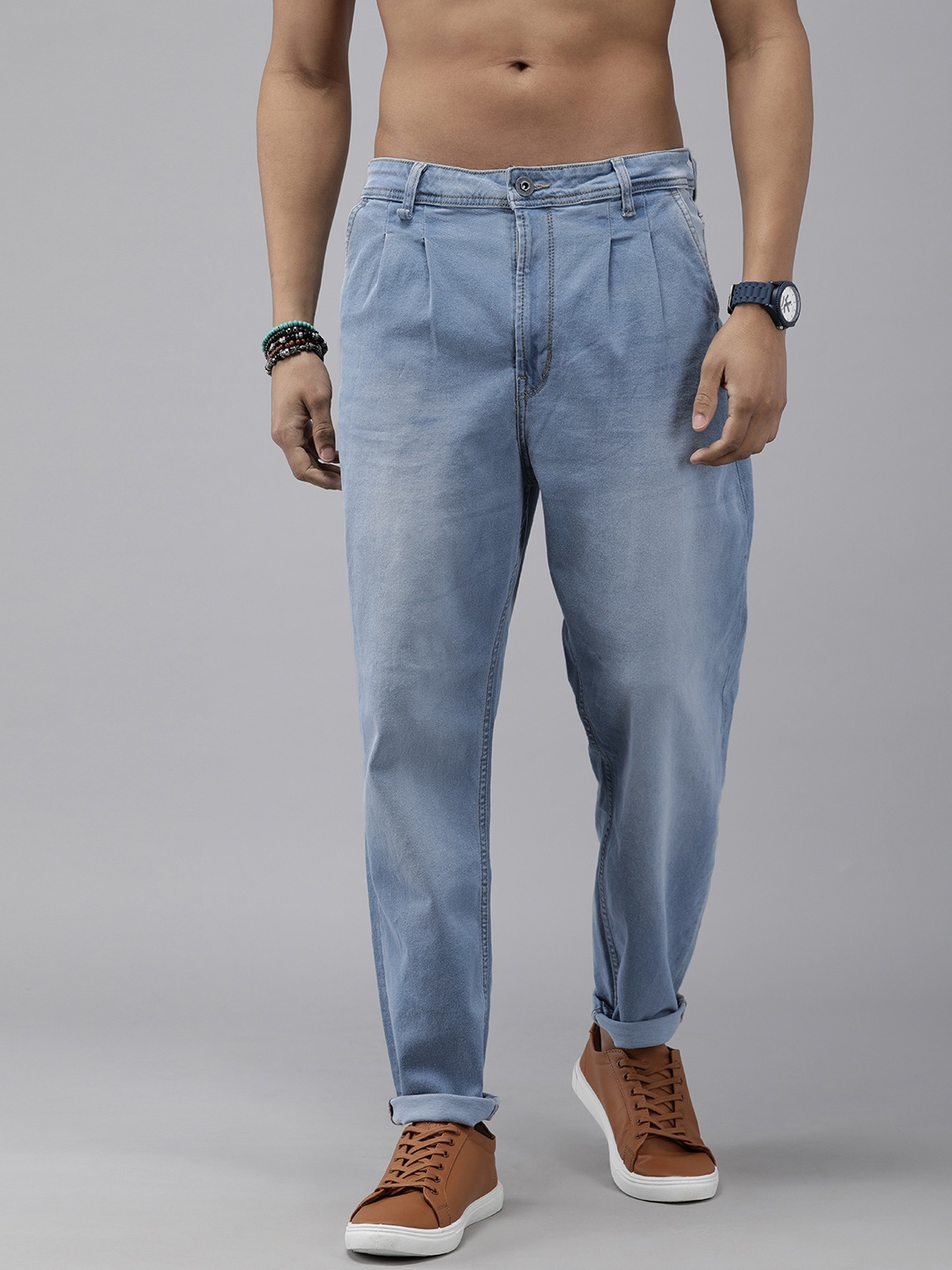 

Roadster Men Loose Fit Light Fade Jeans, Blue