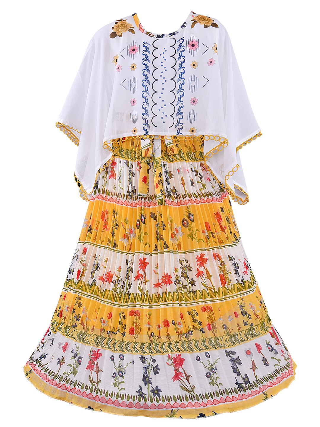 

Wish Karo Yellow Floral Georgette Maxi Maxi Dress