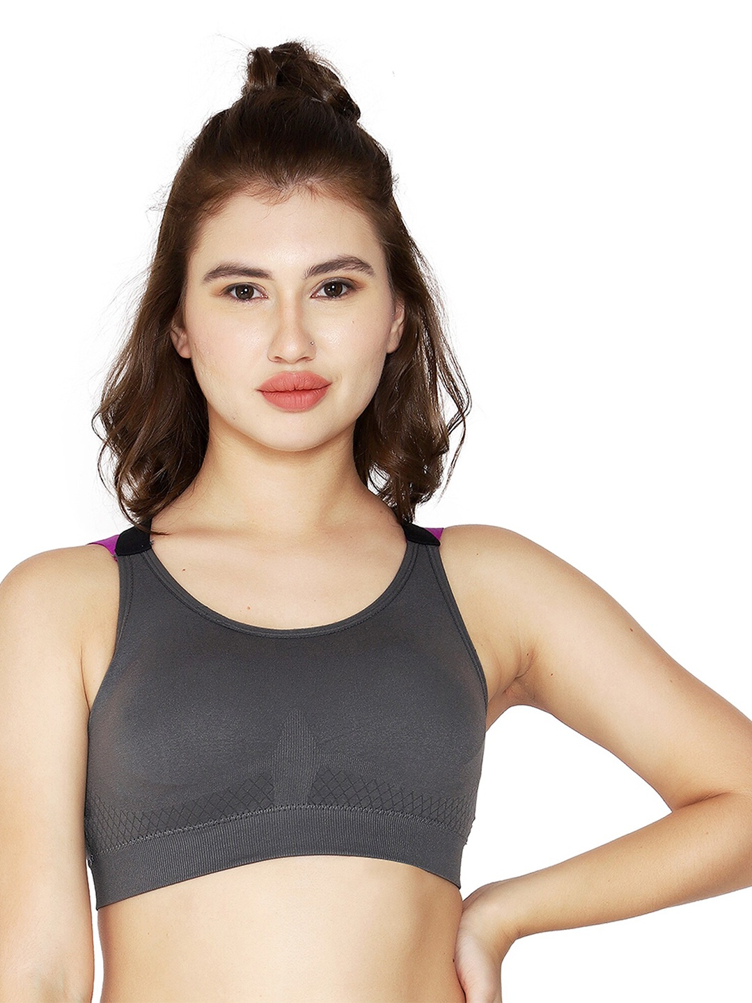

BRACHY Lightly Padded Non-Wired Workout Bra, Charcoal