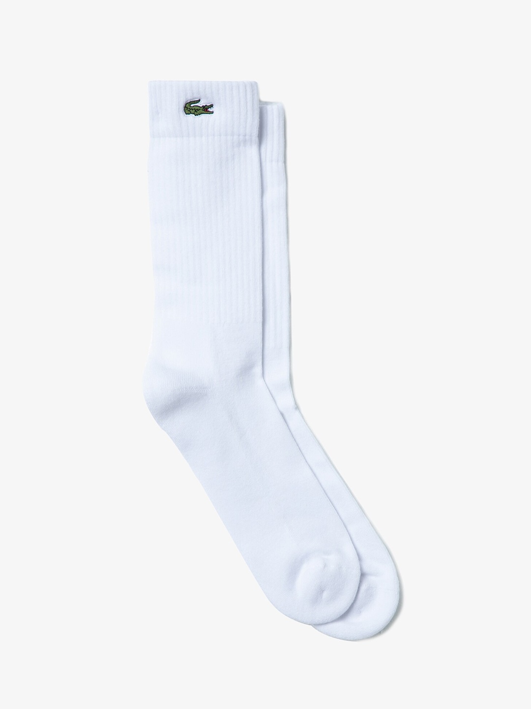 

Lacoste Men Crocodile Embroidered Calf Length Socks, White