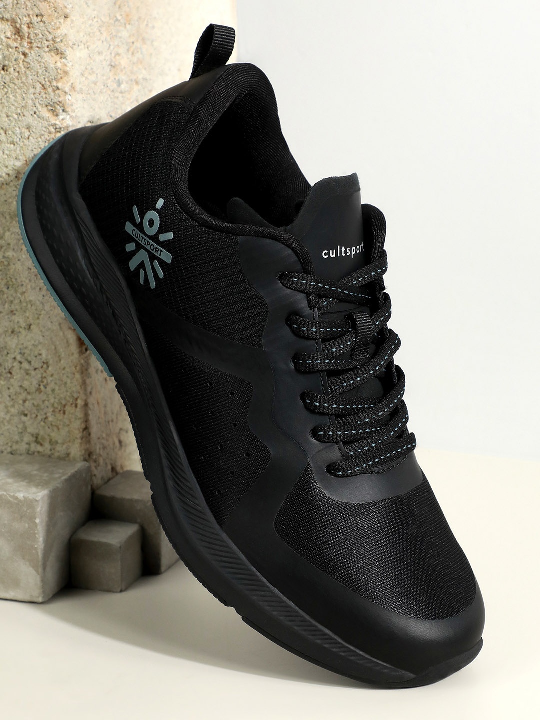 

CULT Men Speedster Megagrip Mesh Running Shoes, Black