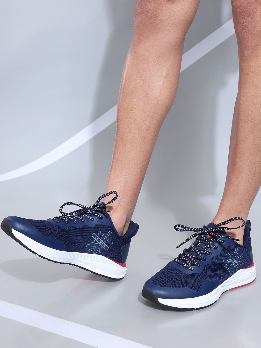 

CULT Men Hustle Flyknit Textile Running Shoes, Navy blue