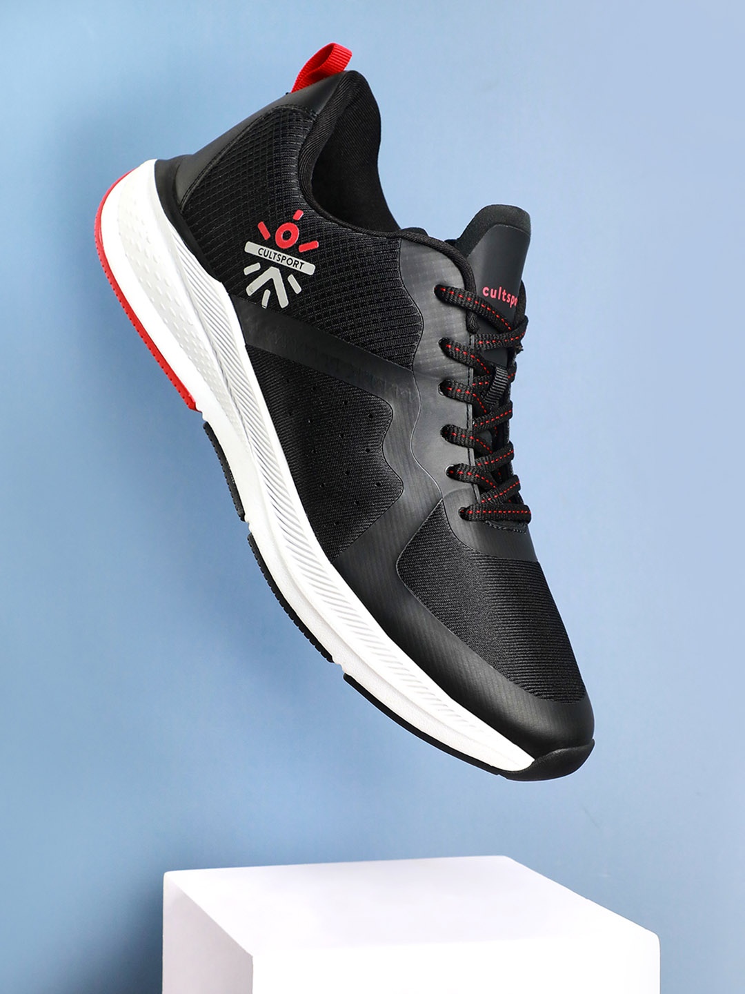 

CULT Men Speedster Megagrip Mesh Running Shoes, Black