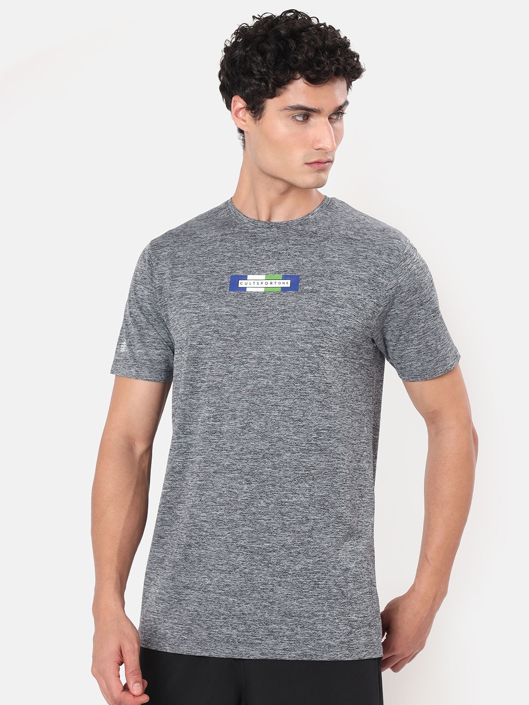 

cultsportone Men Typography Print Performance T-shirt, Grey