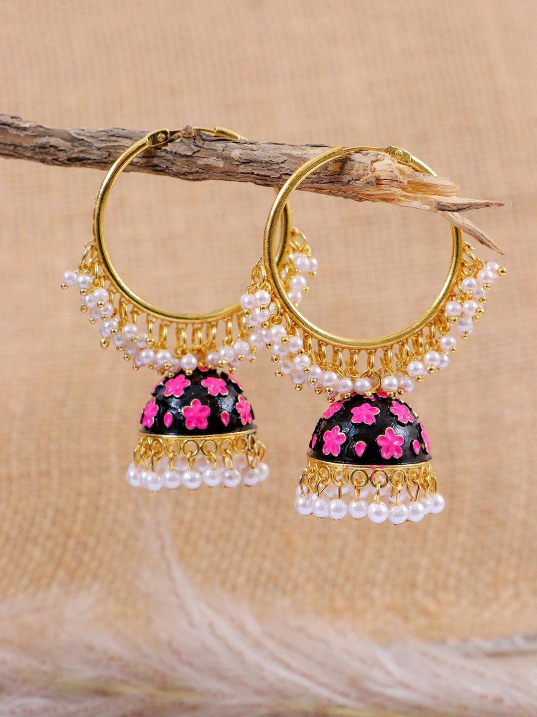 

Crunchy Fashion Classic Jhumkas Earrings, Gold