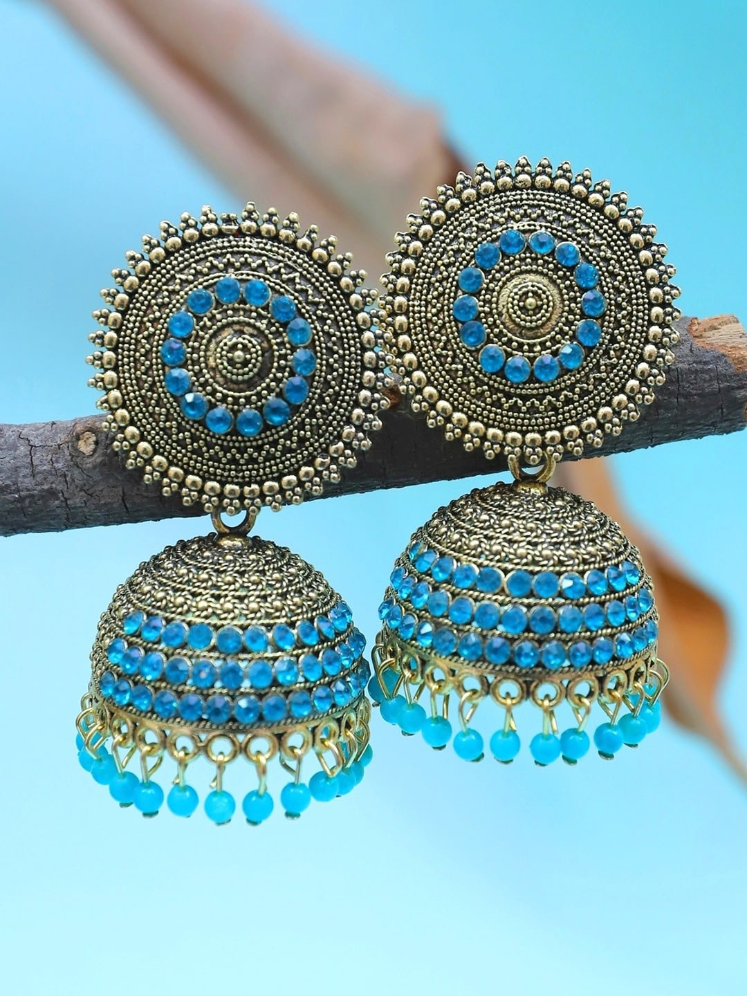 

Crunchy Fashion Classic Jhumkas Earrings, Gold