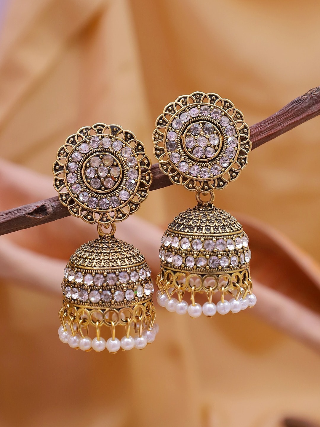 

Crunchy Fashion Gold Plated Contemporary Jhumkas Earrings