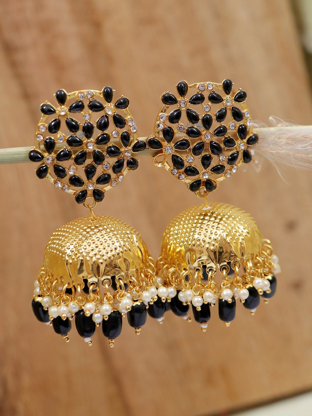 

Crunchy Fashion Gold Plated Contemporary Jhumkas Earrings