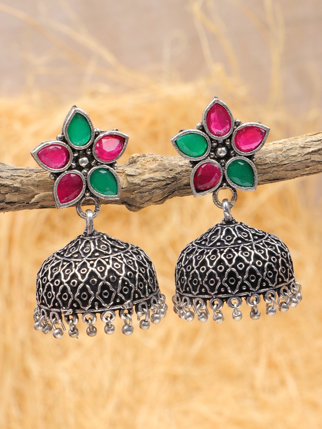 

Crunchy Fashion Silver Plated Contemporary Jhumkas Earrings