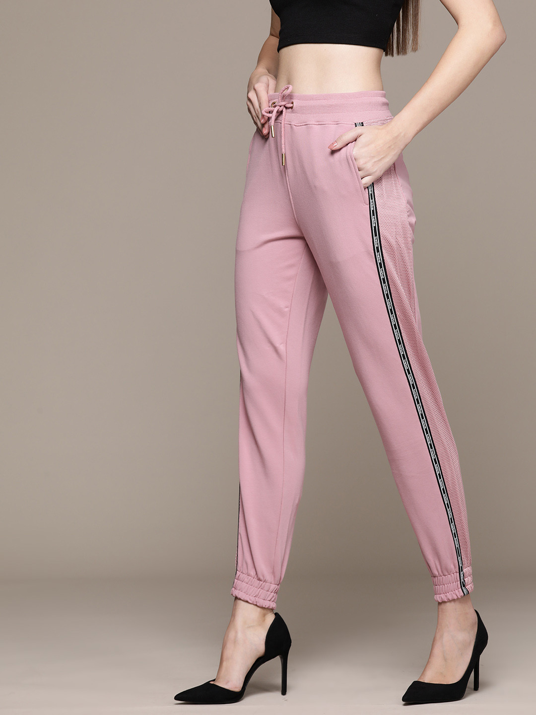 

bebe Women All Day Brand Logo Taping Joggers, Lavender