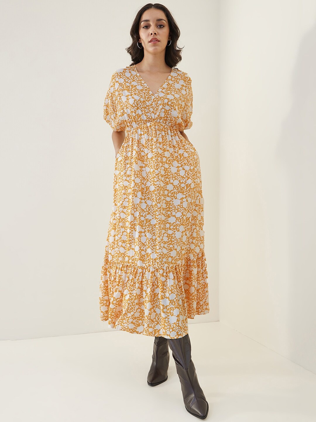 

Femella Floral A-Line Dress, Mustard