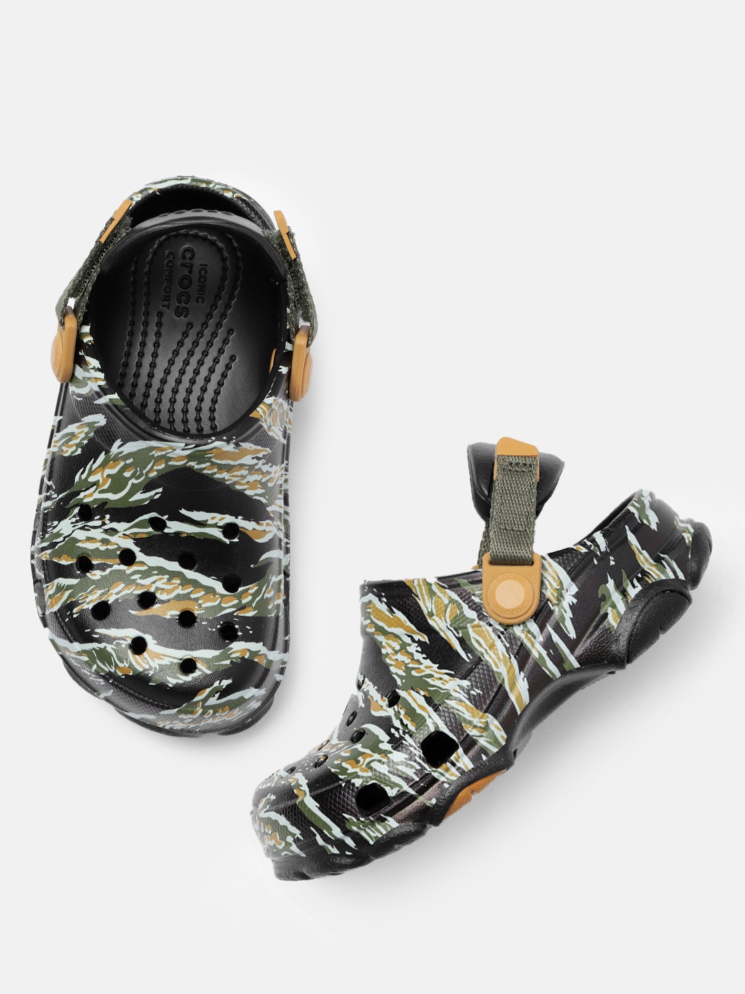 

Crocs Kids Camouflage Printed Croslite Clogs, Black