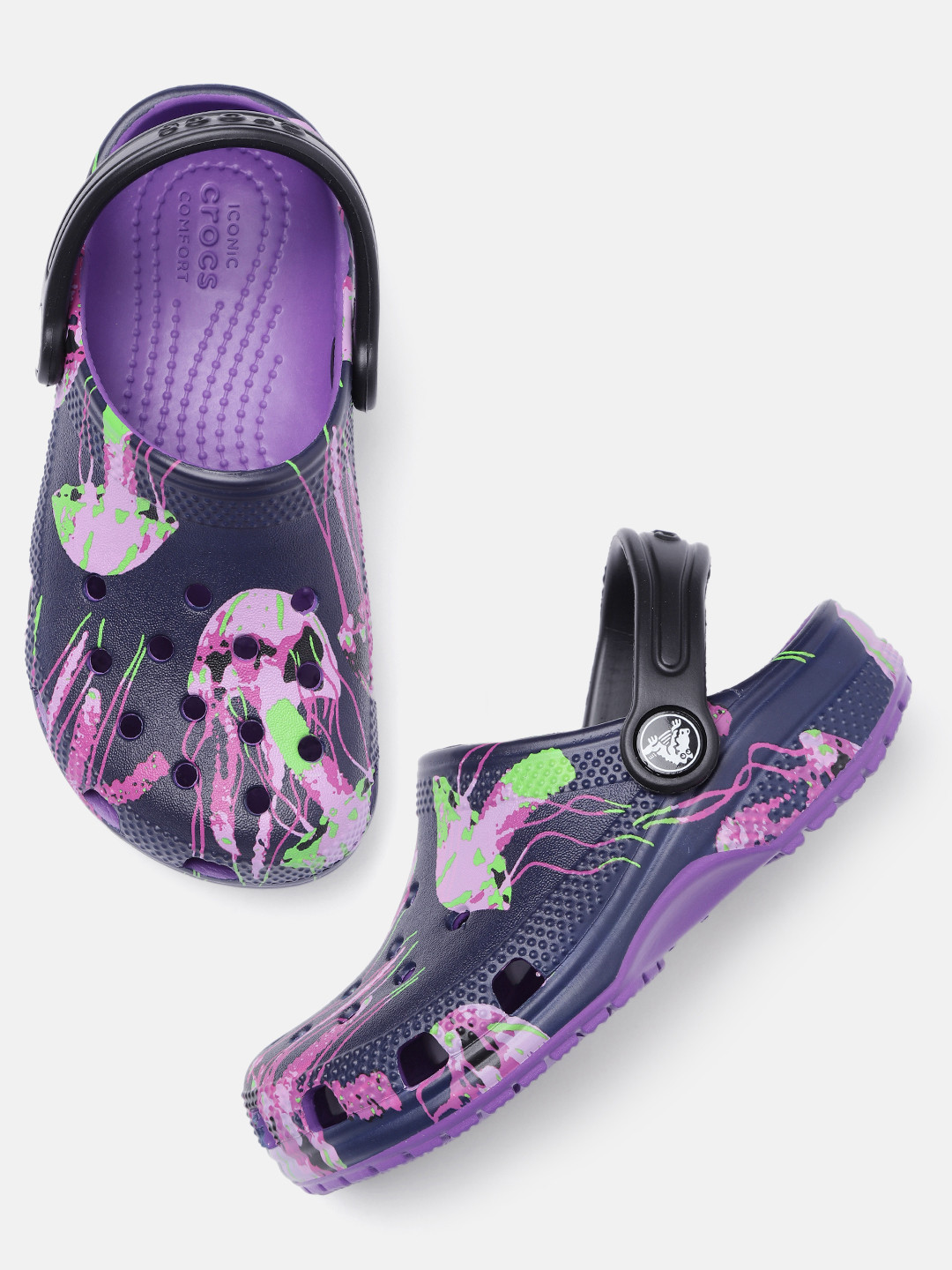 

Crocs Kids Meta Scape Printed Croslite Clogs, Purple