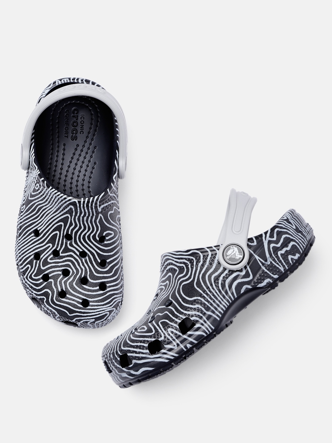 

Crocs Kids Classic Printed Clogs, Black