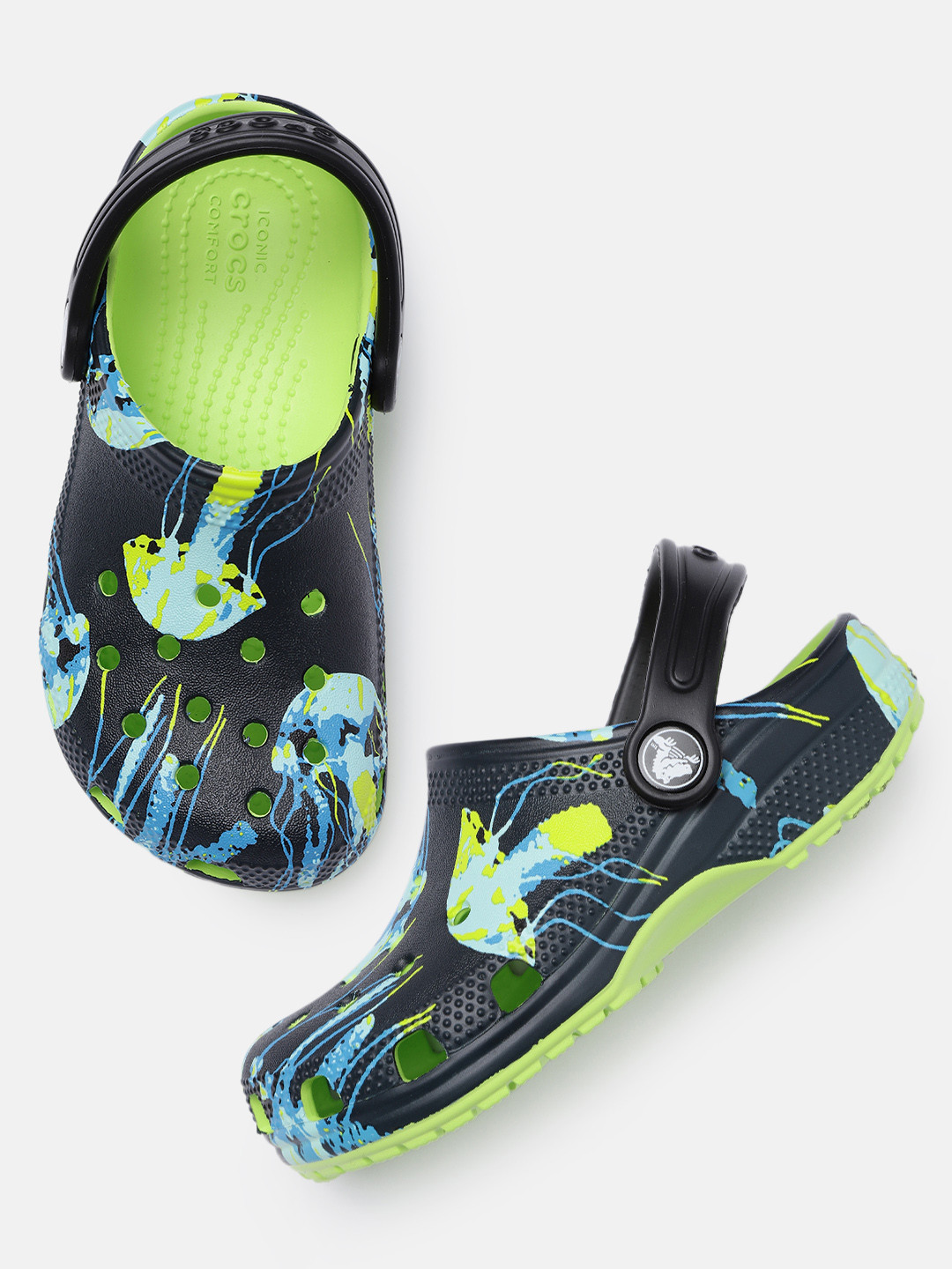 

Crocs Kids Classic Meta Scape Printed Clogs, Multi