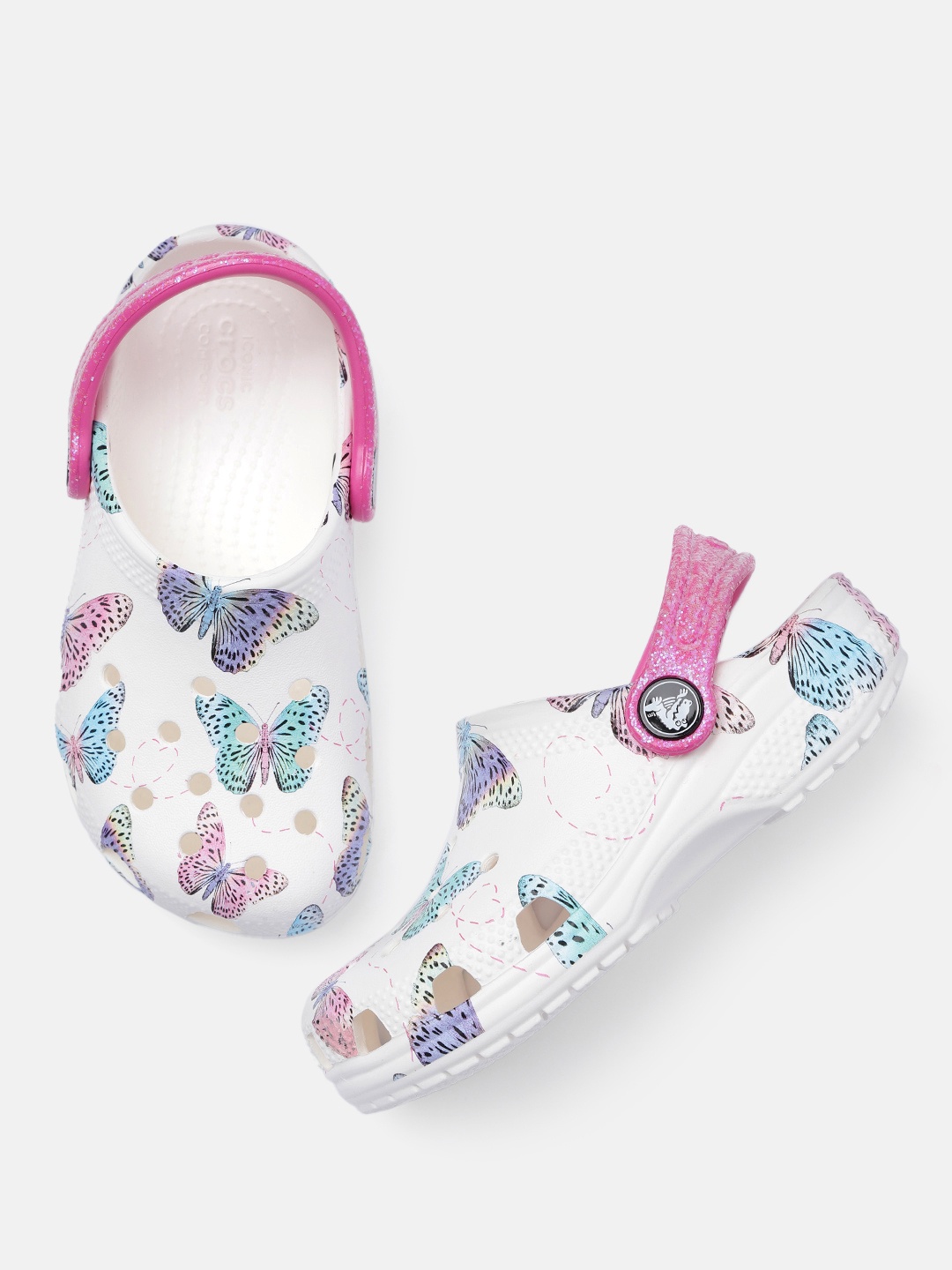

Crocs Kids Printed Classic Butterfly Clogs, White