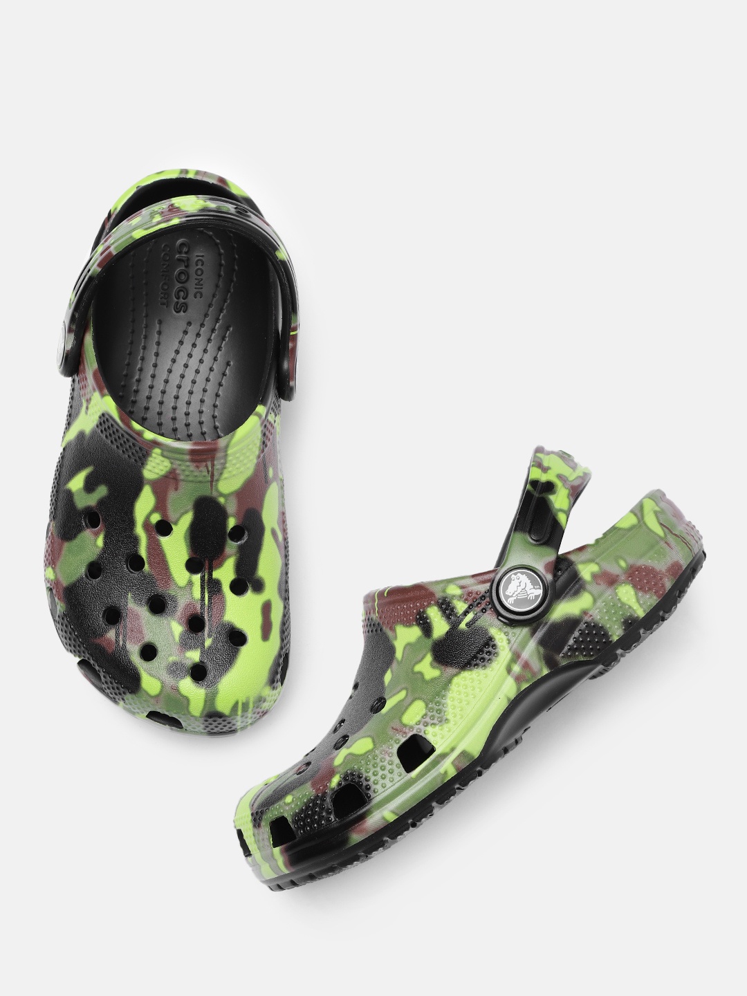 

Crocs Kids Camouflage Printed Croslite Clogs, Black