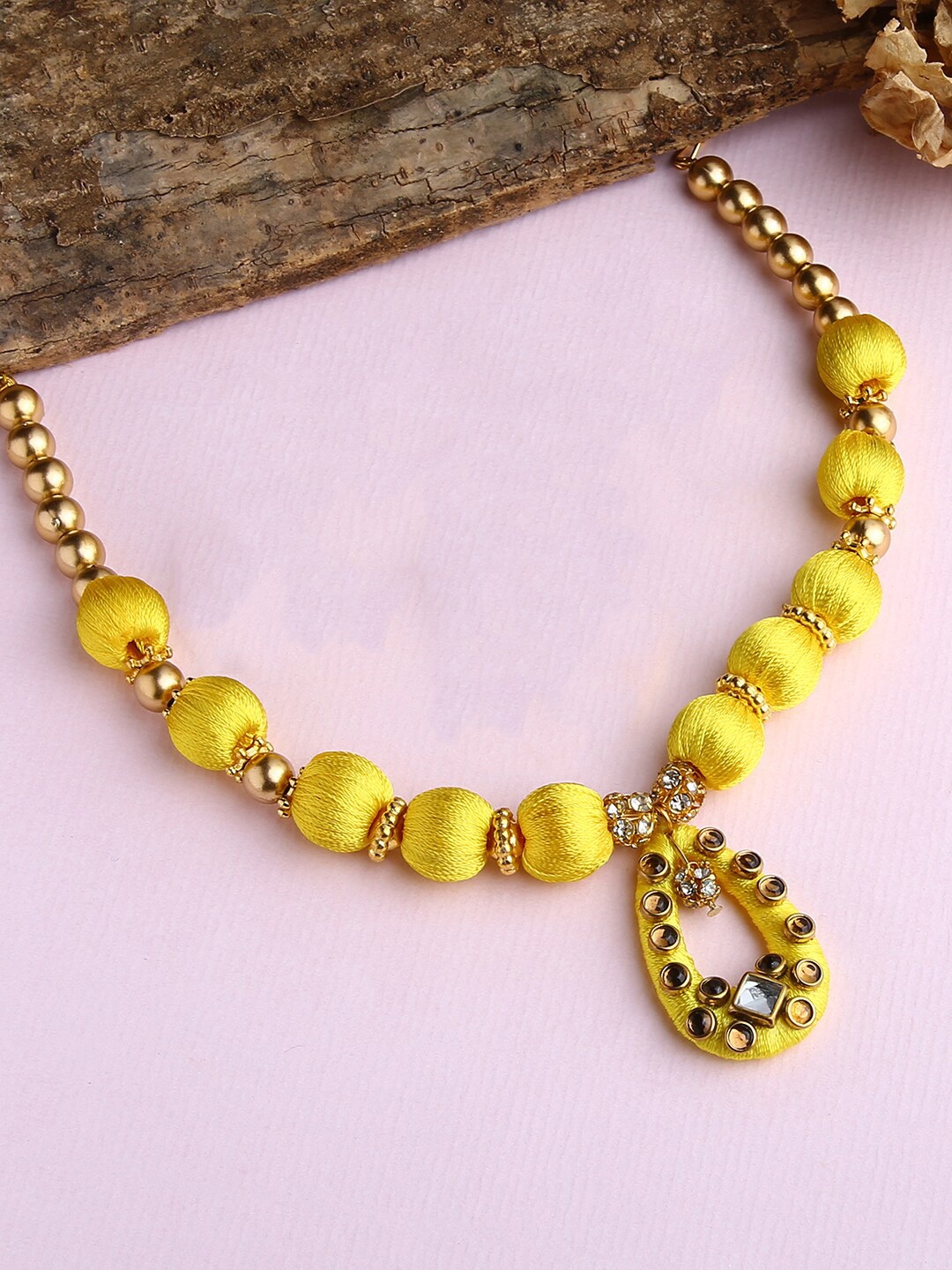 

AKSHARA Girls Handcrafted Necklace, Yellow