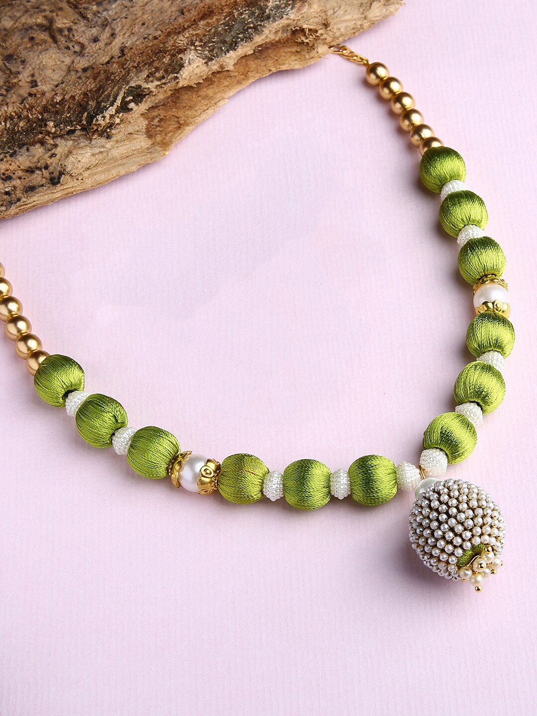

AKSHARA Girl Gold Plated Silk Thread Necklace