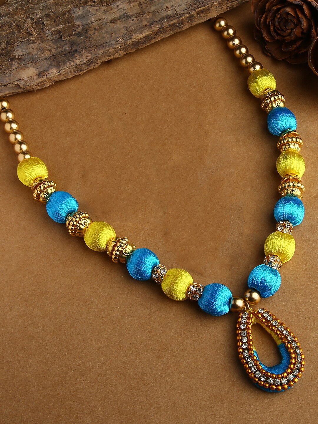 

AKSHARA Girls Gold-Plated Silk Thread Necklace