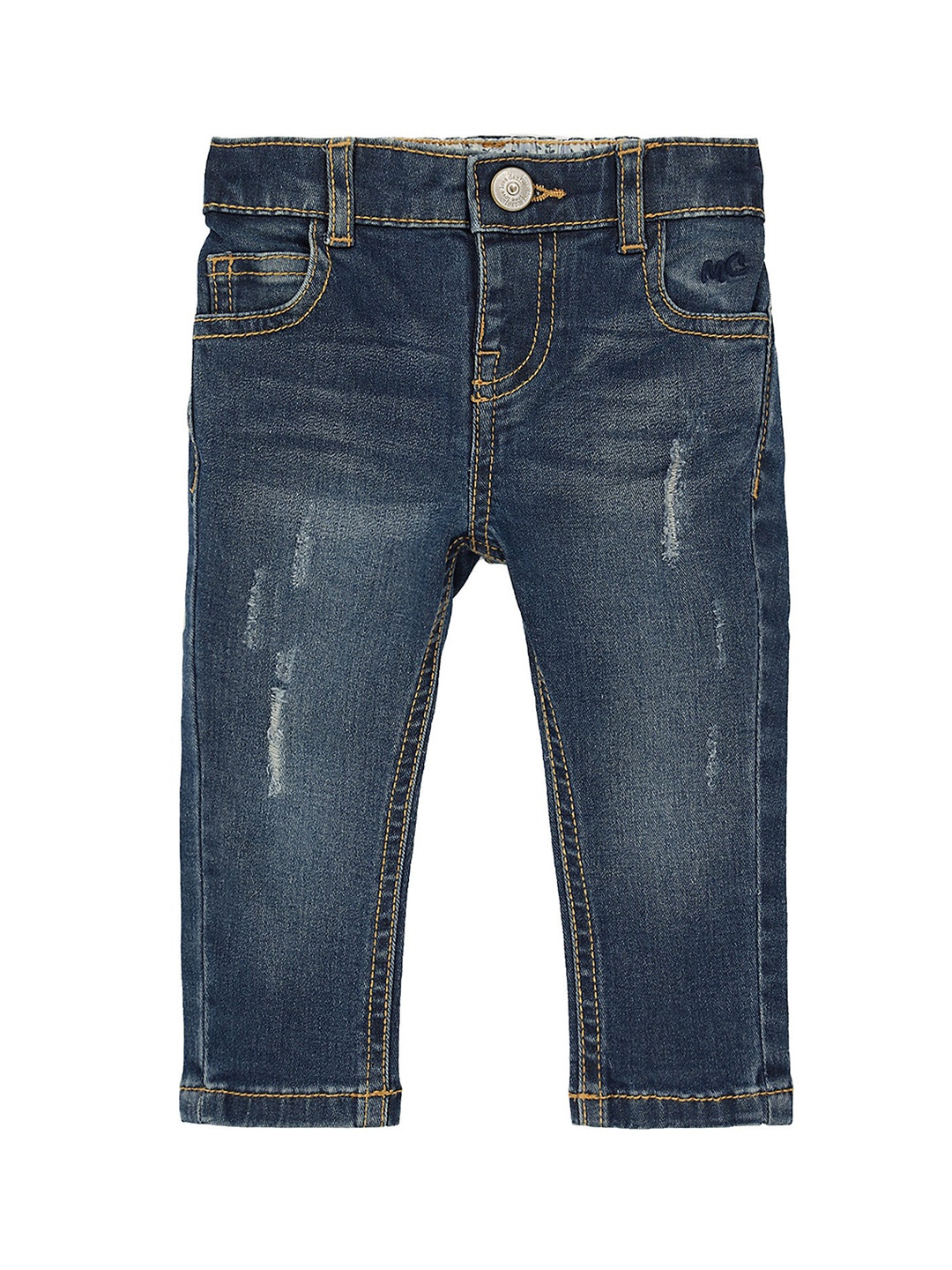 

mothercare Girls Mildly Distressed Light Fade Cotton Jeans, Blue