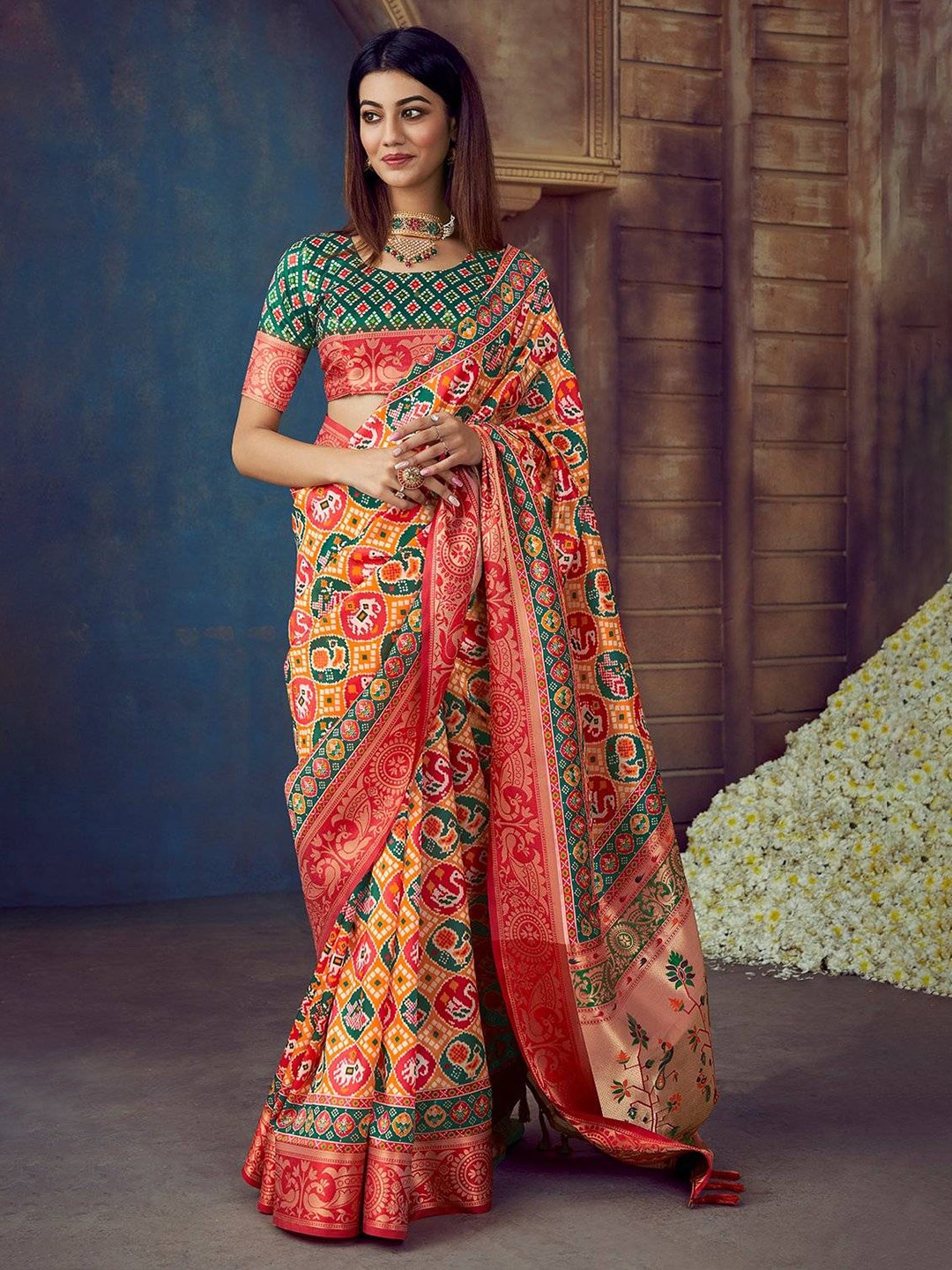 

KARAGIRI Ethnic Motifs Art Silk Mysore Silk Saree, Yellow