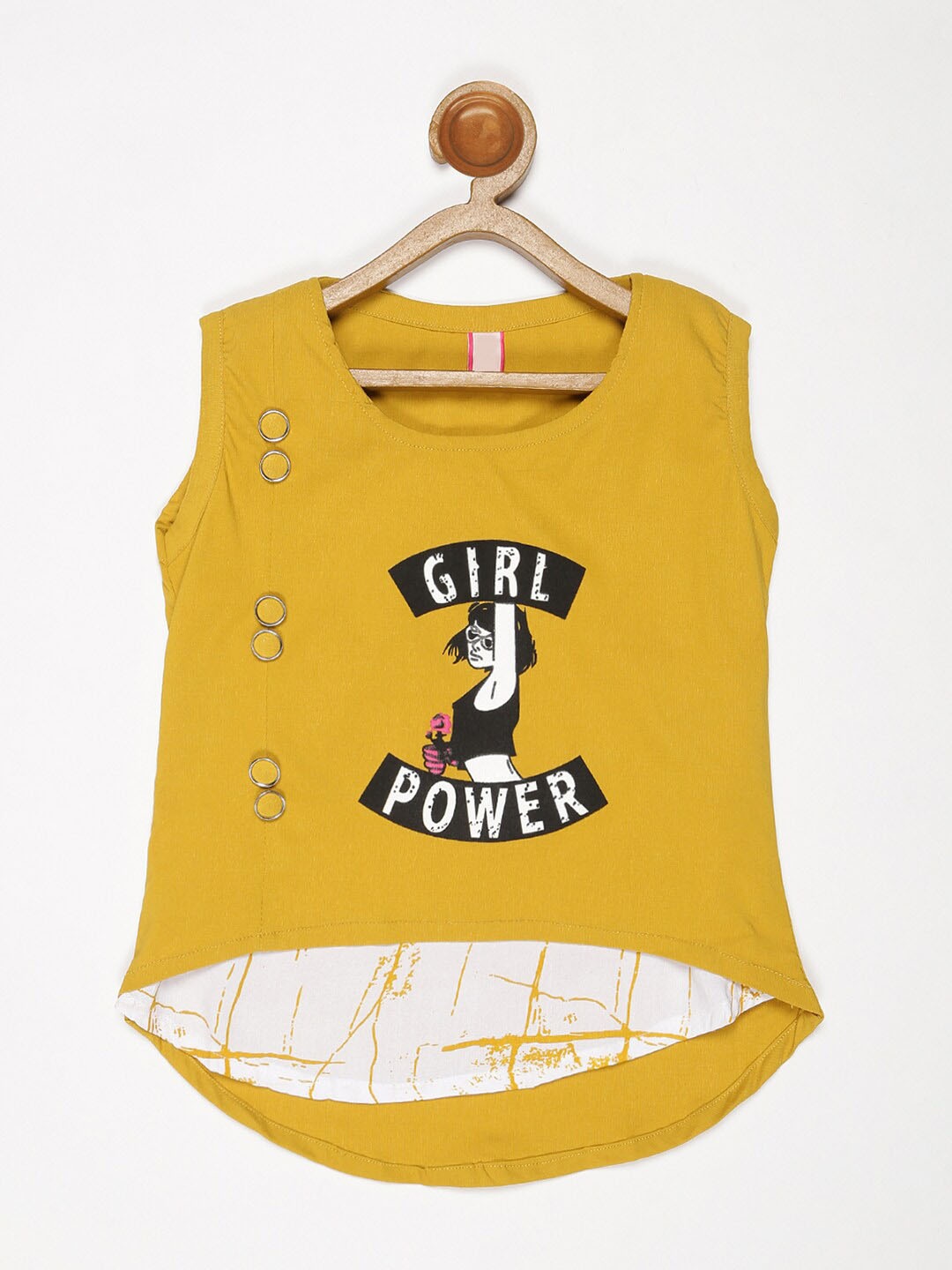 

V2 Value & Variety Typography Print Top, Mustard