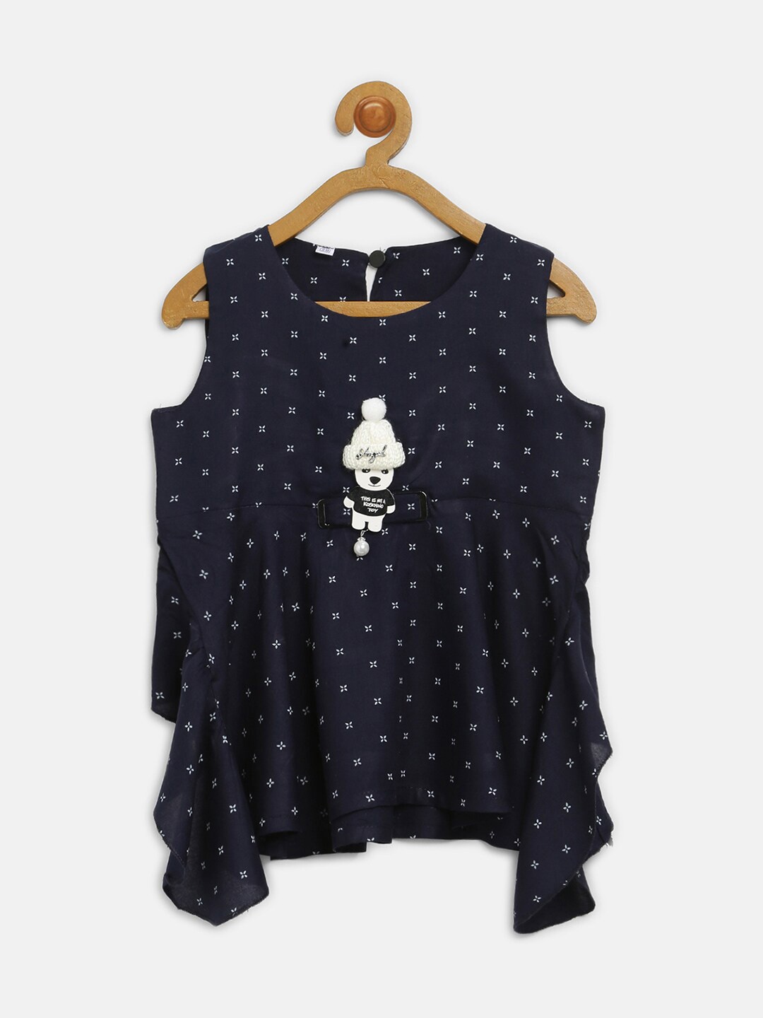 

V2 Value & Variety Girls Geometric Print Top, Navy blue