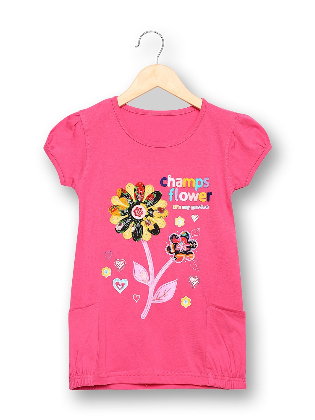 

V2 Value & Variety Girls Floral Print Top, Magenta