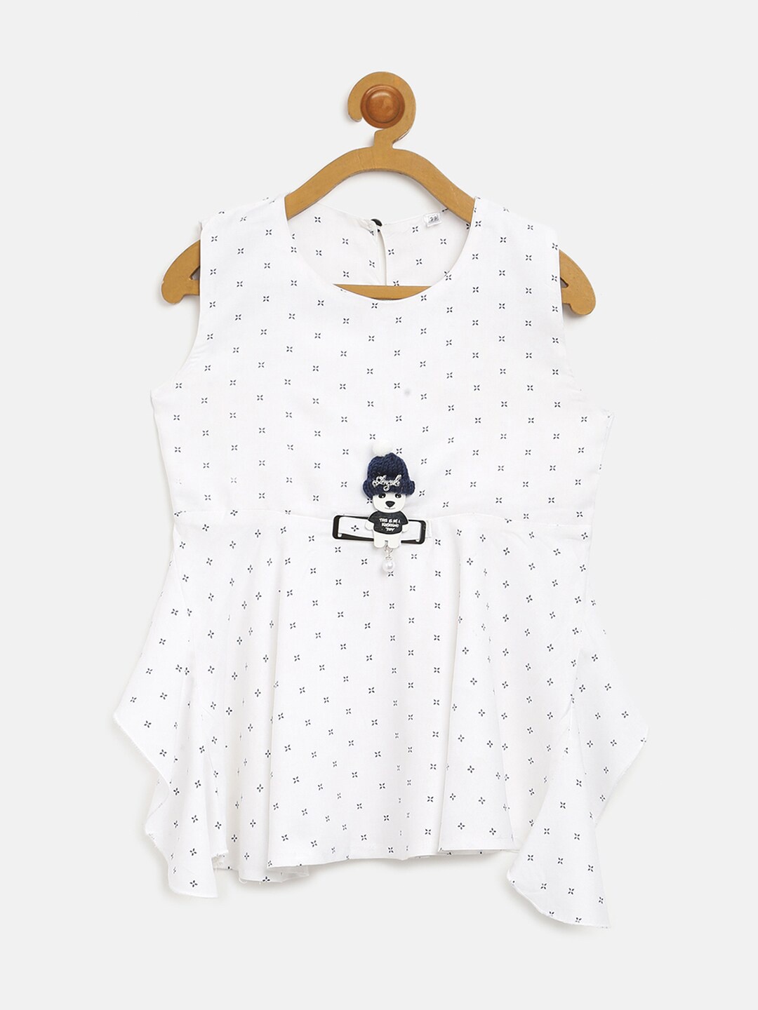 

V2 Value & Variety Girls Print Peplum Top, White