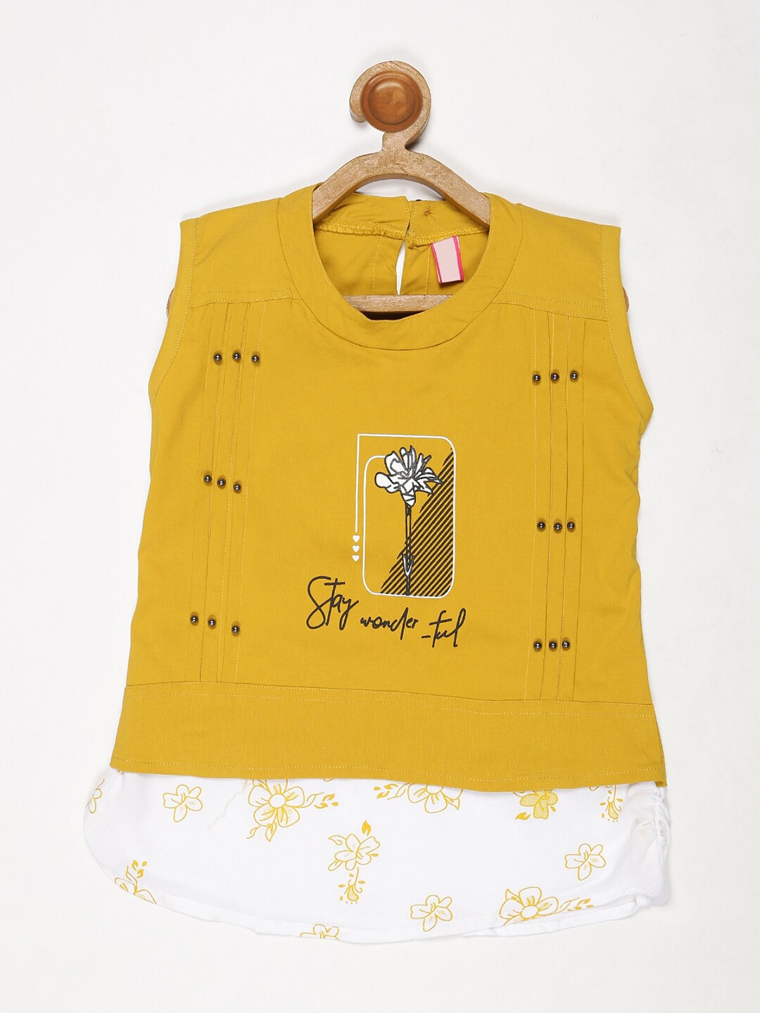 

V2 Value & Variety Girls Floral Print Top, Mustard