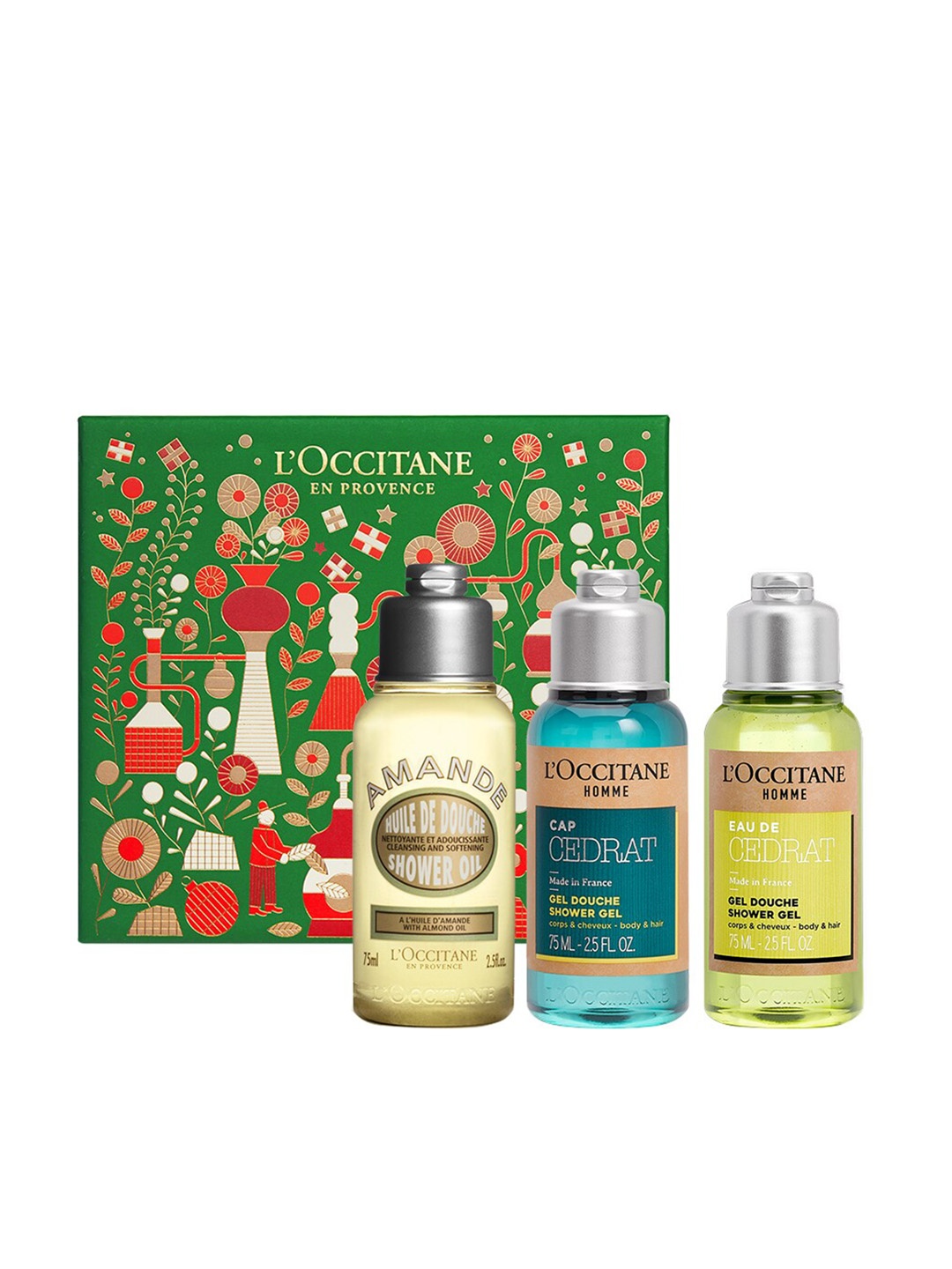 

LOccitane en Provence Men Shower Gel Travel Collection Bath and Body Gift Set 75ML Each, Yellow