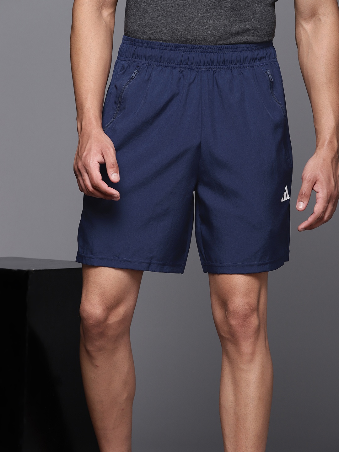 

ADIDAS Men Solid TR-ES WV Aeroready Sports Shorts, Navy blue