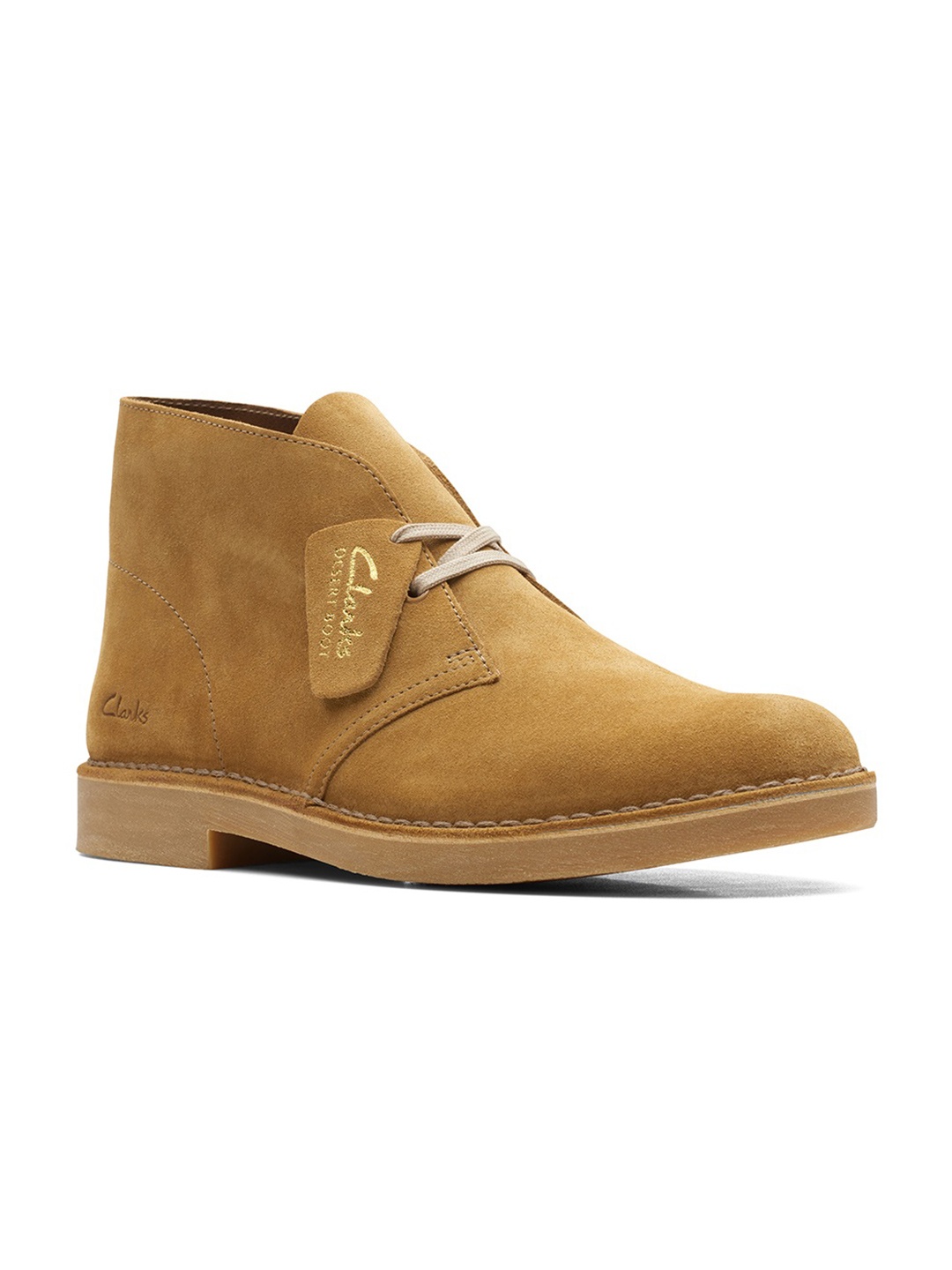 

Clarks Men Round Toe Mid-Top Block-Heeled Desert Boots, Brown