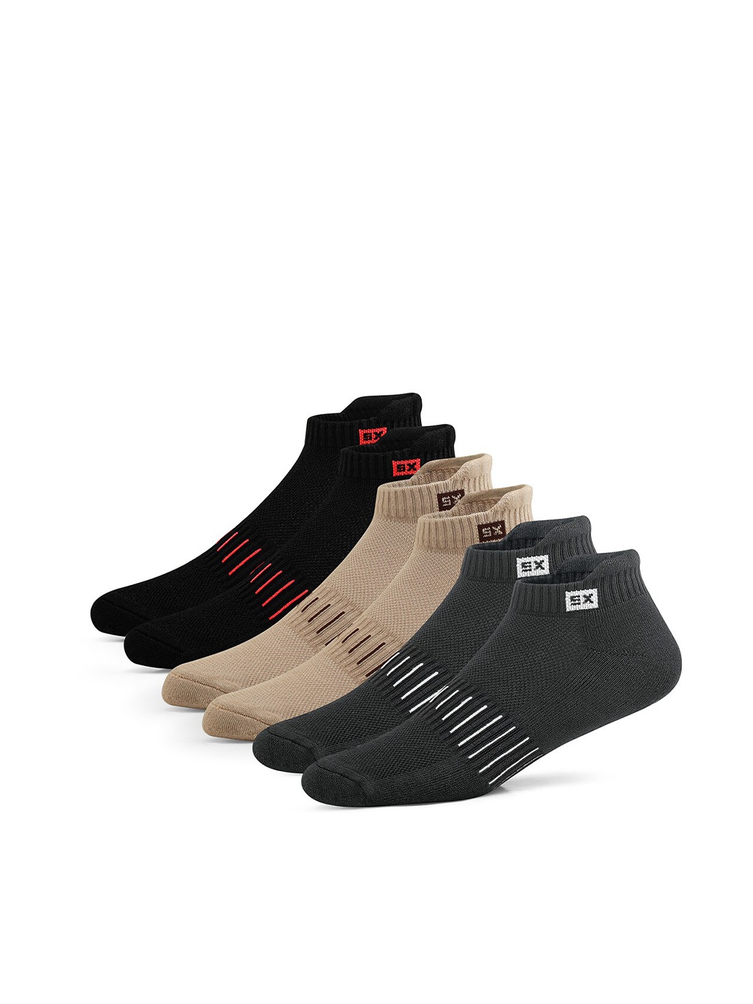 

Supersox Real Bamboo Men Pack of 3 Patterned Ankle-Length Socks, Grey