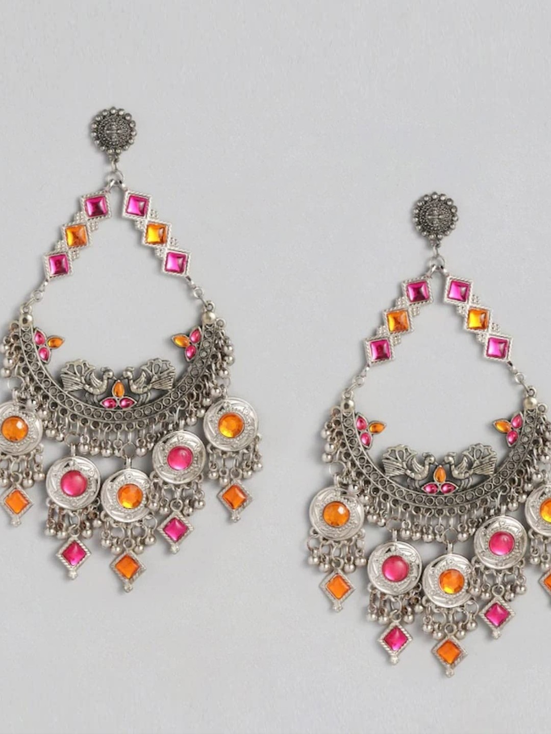 

Krelin Crescent Shaped Chandbalis Earrings, Silver