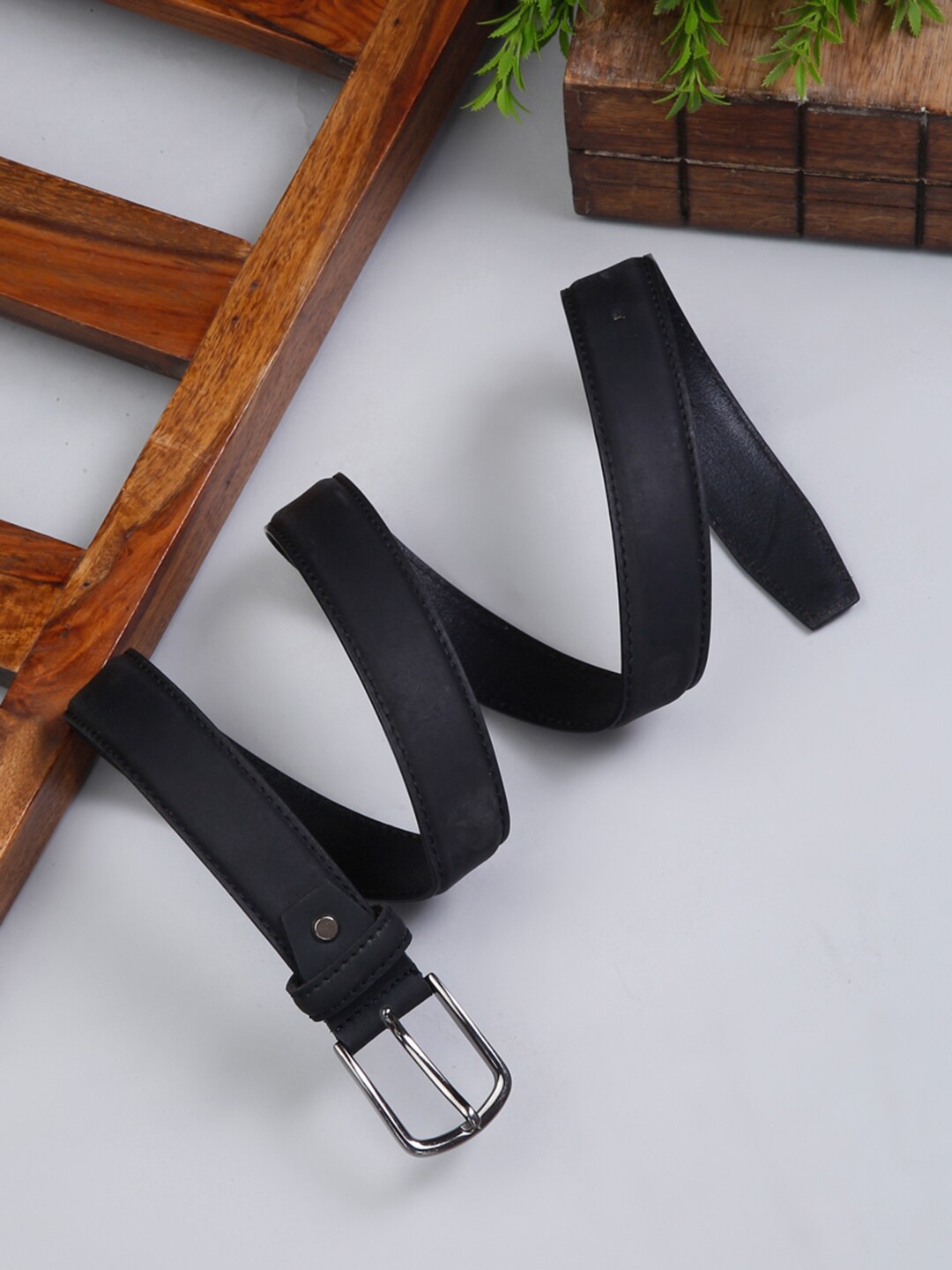 

LOUIS STITCH Men Premium Leather Casual Belt, Black
