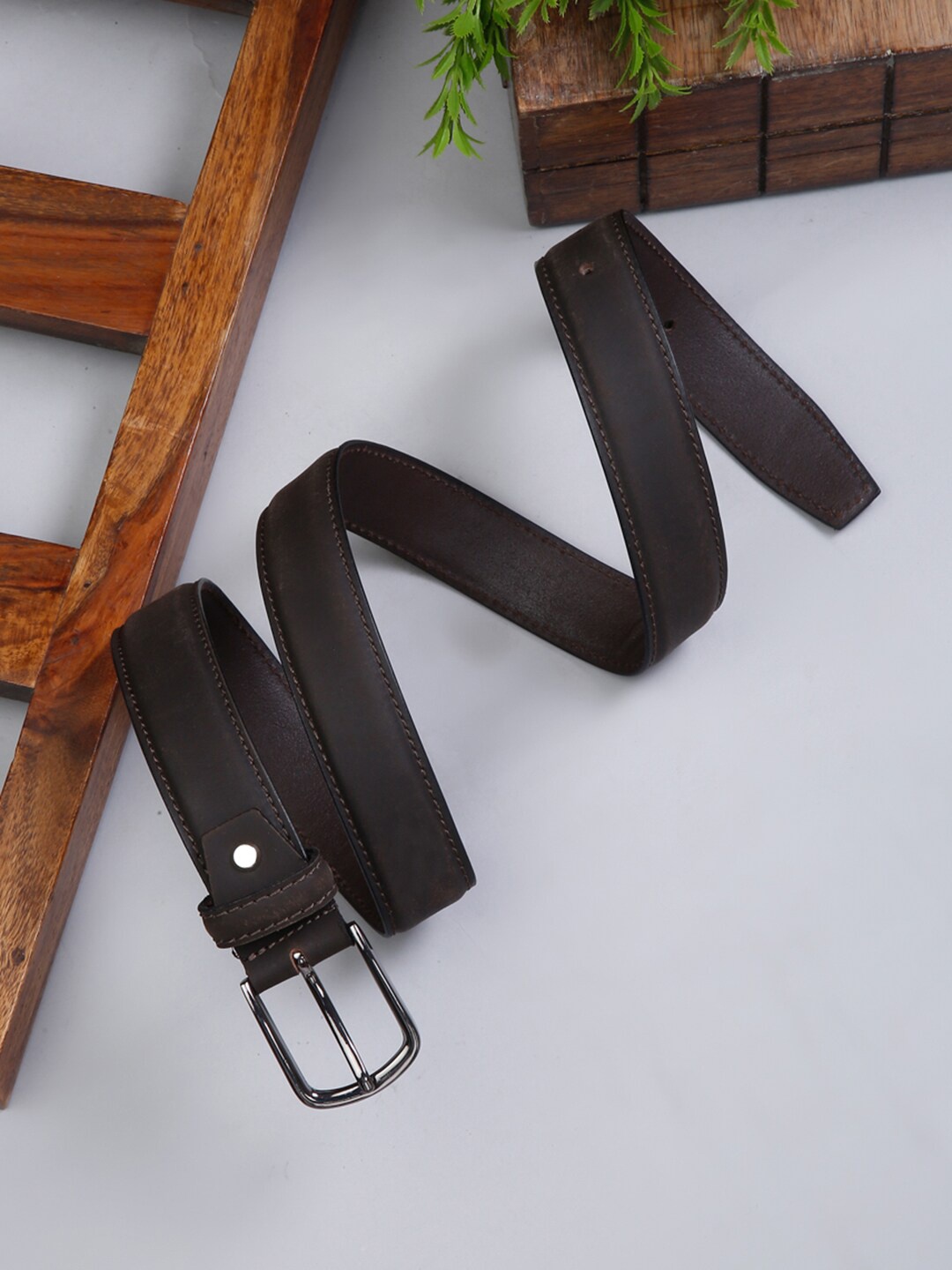

LOUIS STITCH Men Premium Leather Casual Belt, Brown