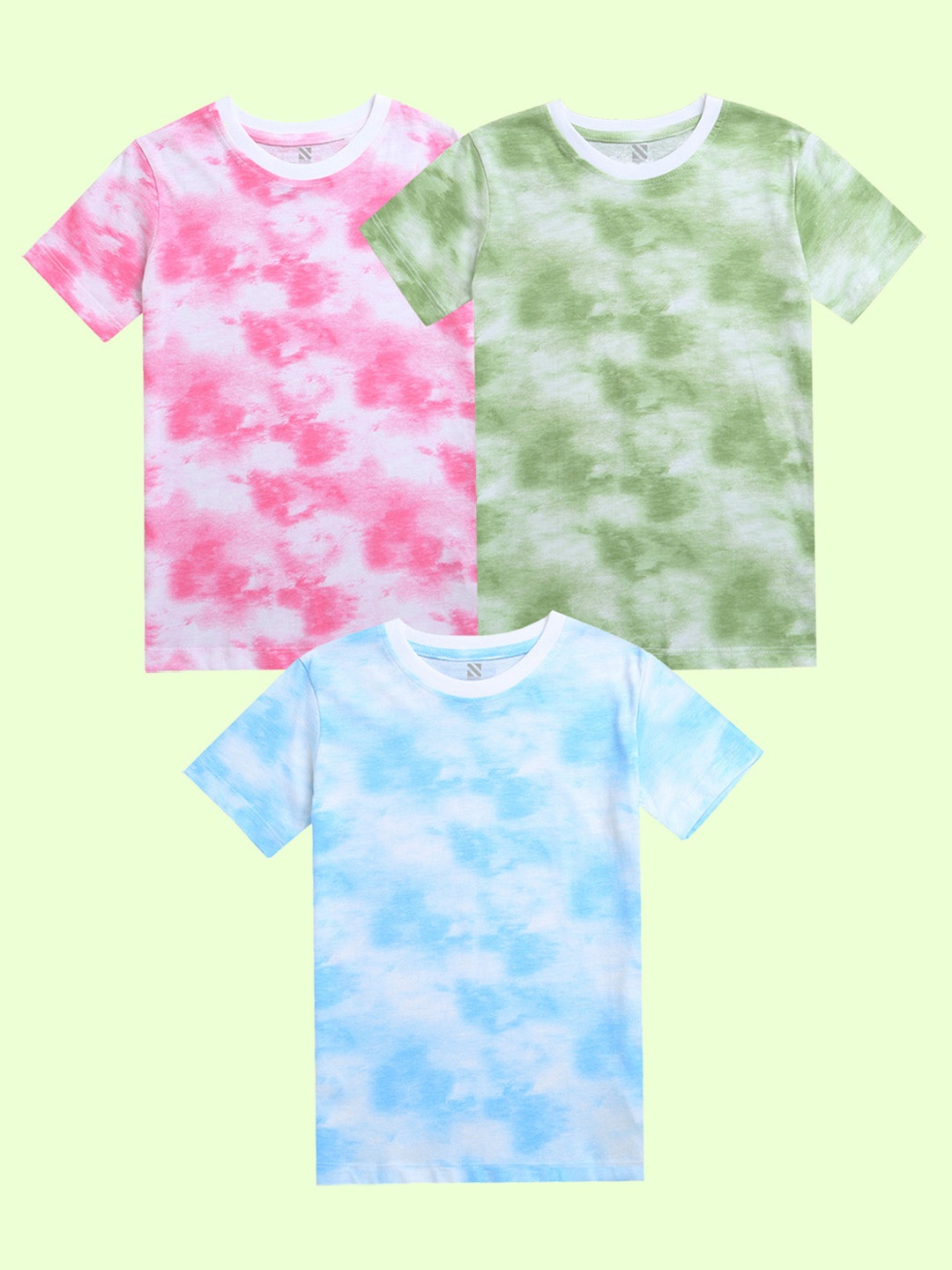 

NUSYL Boys Pack Of 3 Tie and Dye Cotton T-shirt, Pink