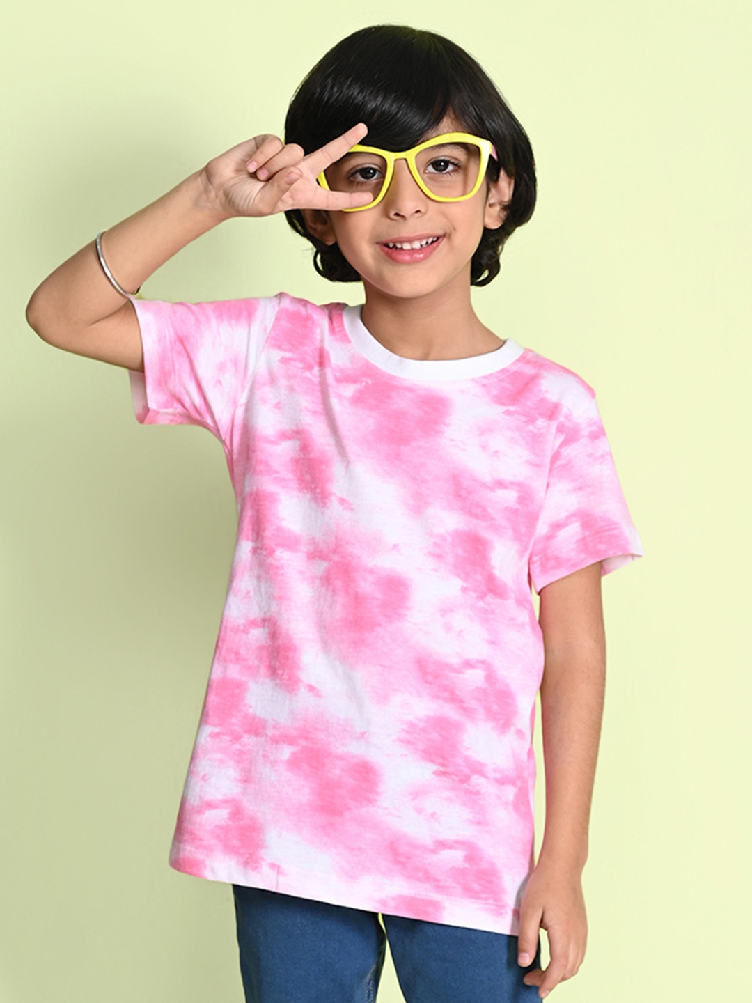 

NUSYL Boys Tie and Dye Dyed T-shirt, Pink