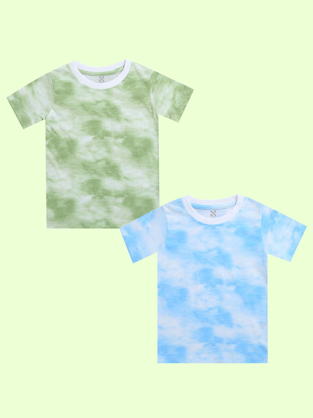 

NUSYL Boys Pack Of 2 Tie and Dye Cotton T-shirt, Blue