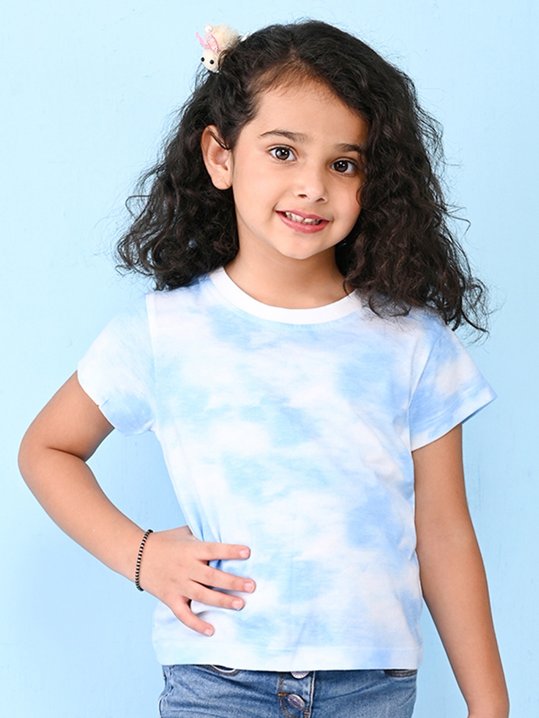 

NUSYL Girls Tie and Dye Cotton T-shirt, Blue