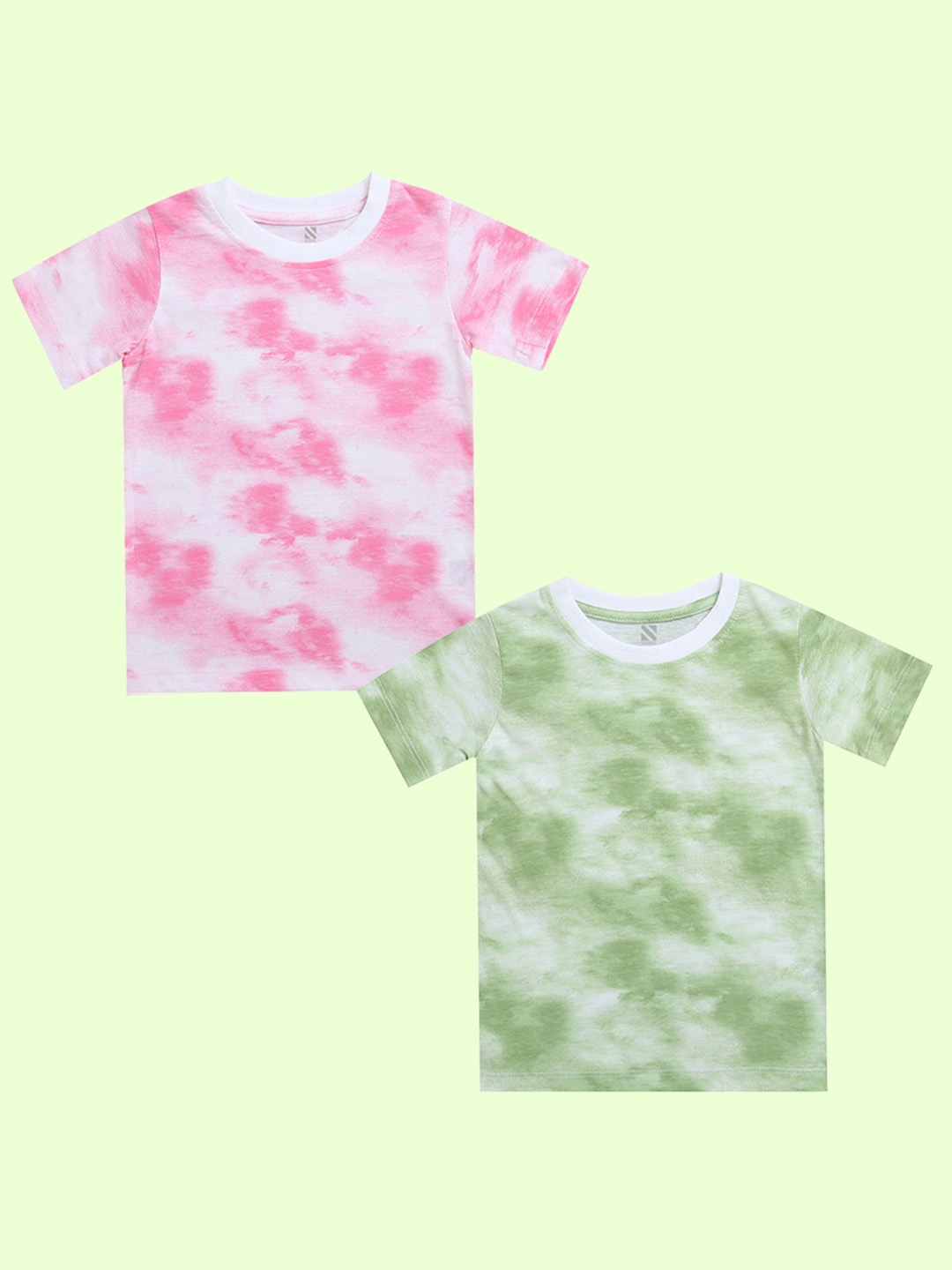 

NUSYL Boys Pack Of 2 Tie and Dye Cotton T-shirt, Pink