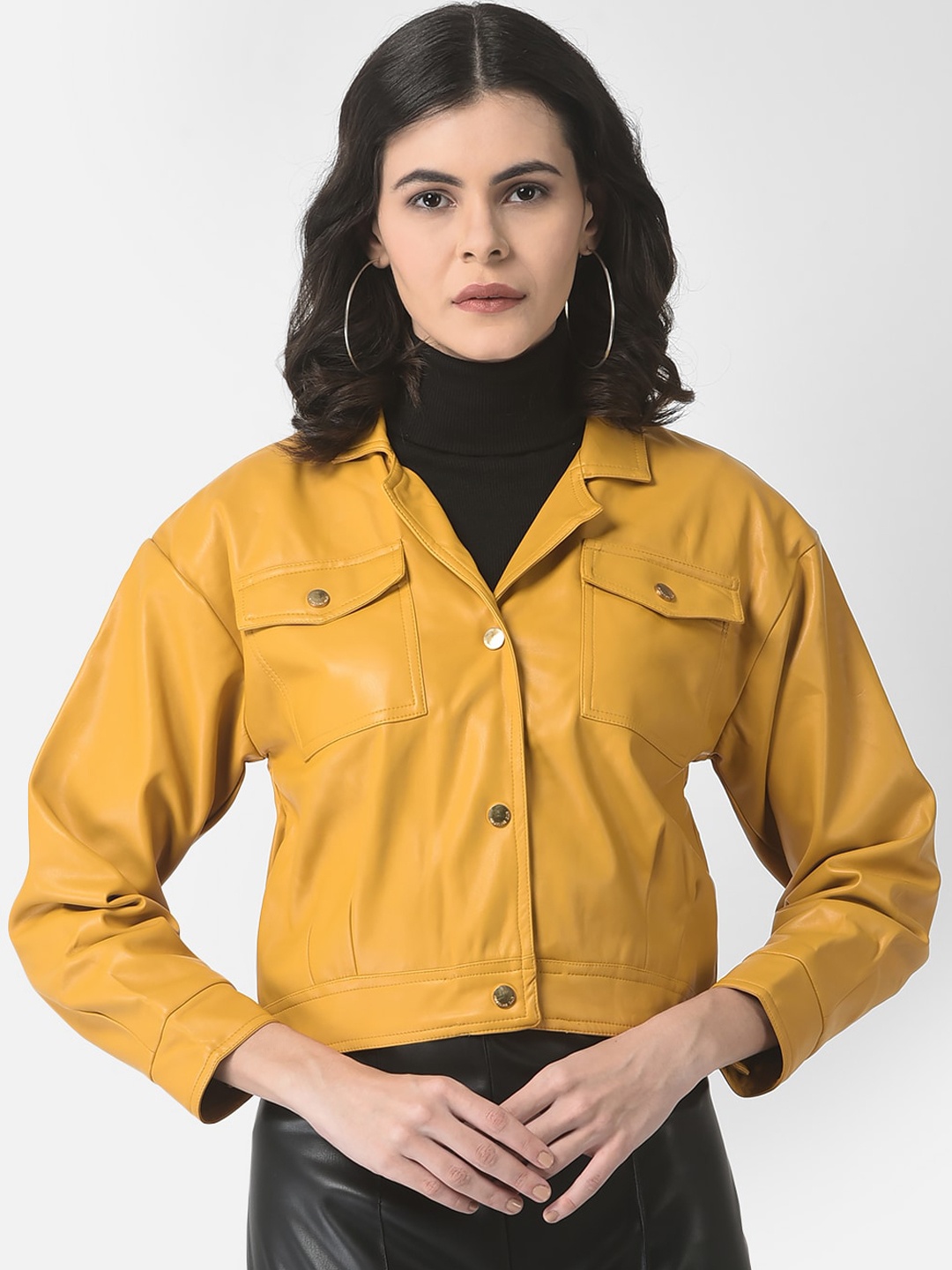 

Crimsoune Club Women Crop Bomber Jacket, Mustard