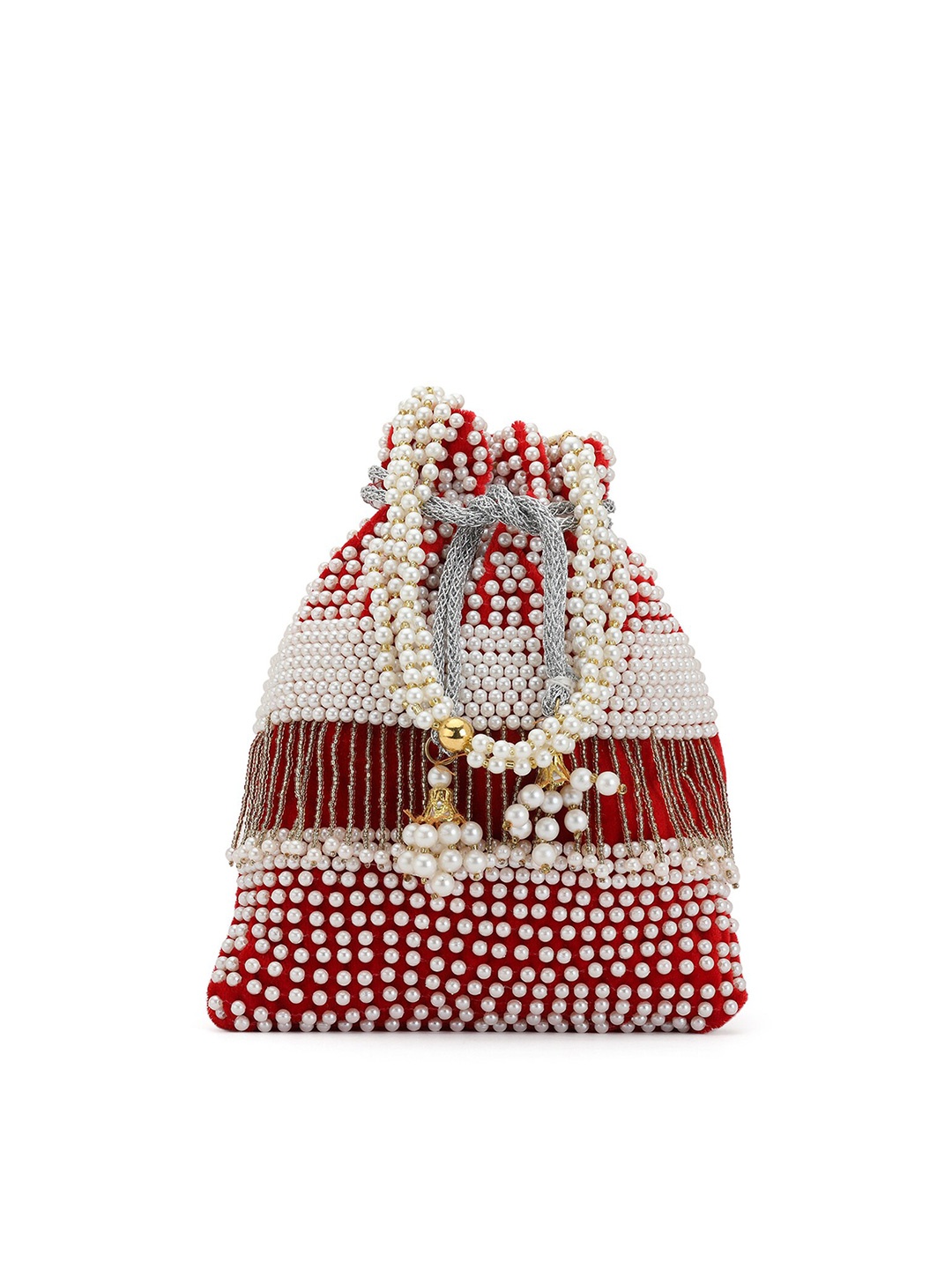 

gaura pakhi Embellished Potli Clutch, Red