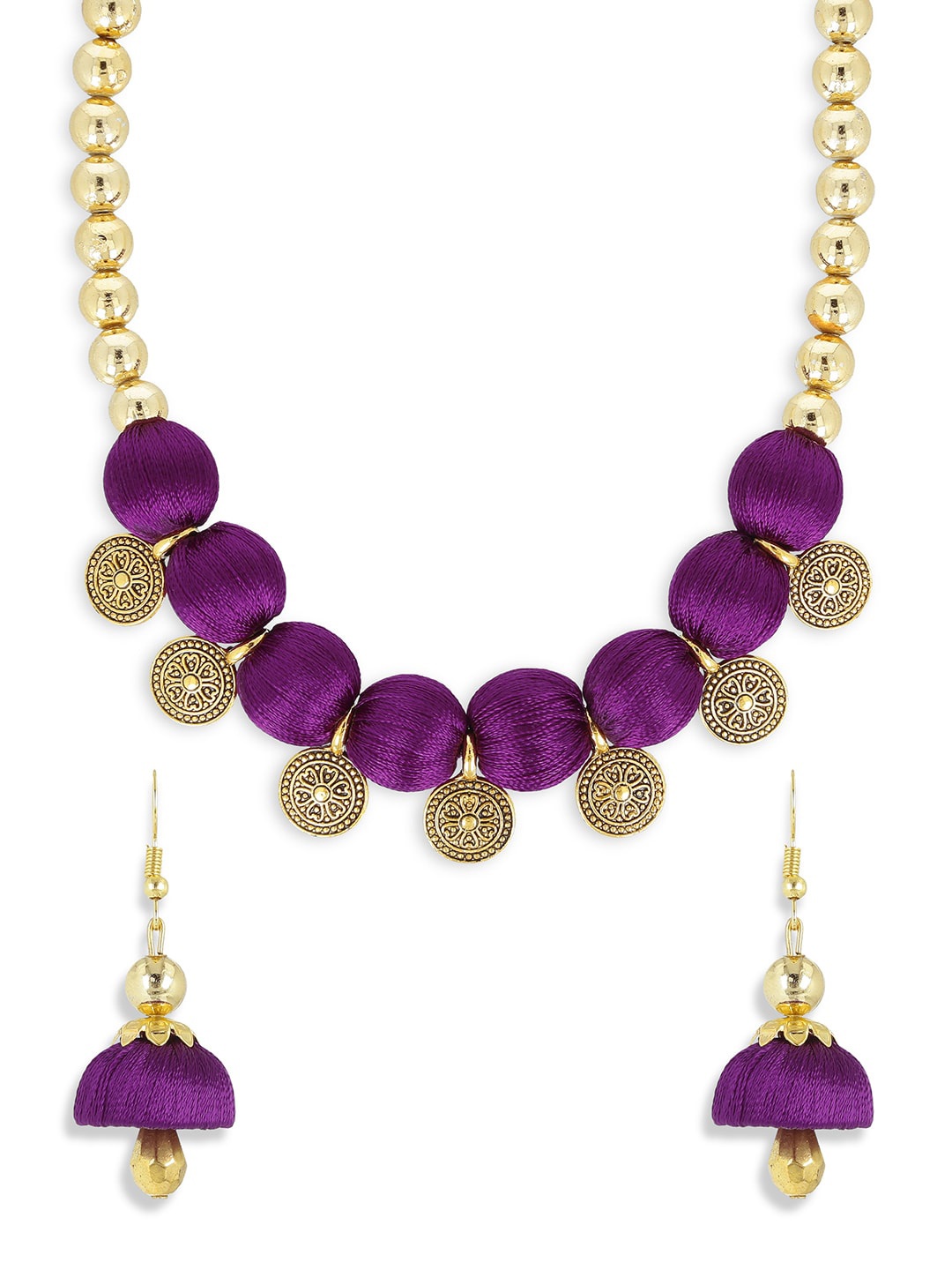 

AKSHARA Girls Gold-Plated Beaded Jewellery Set