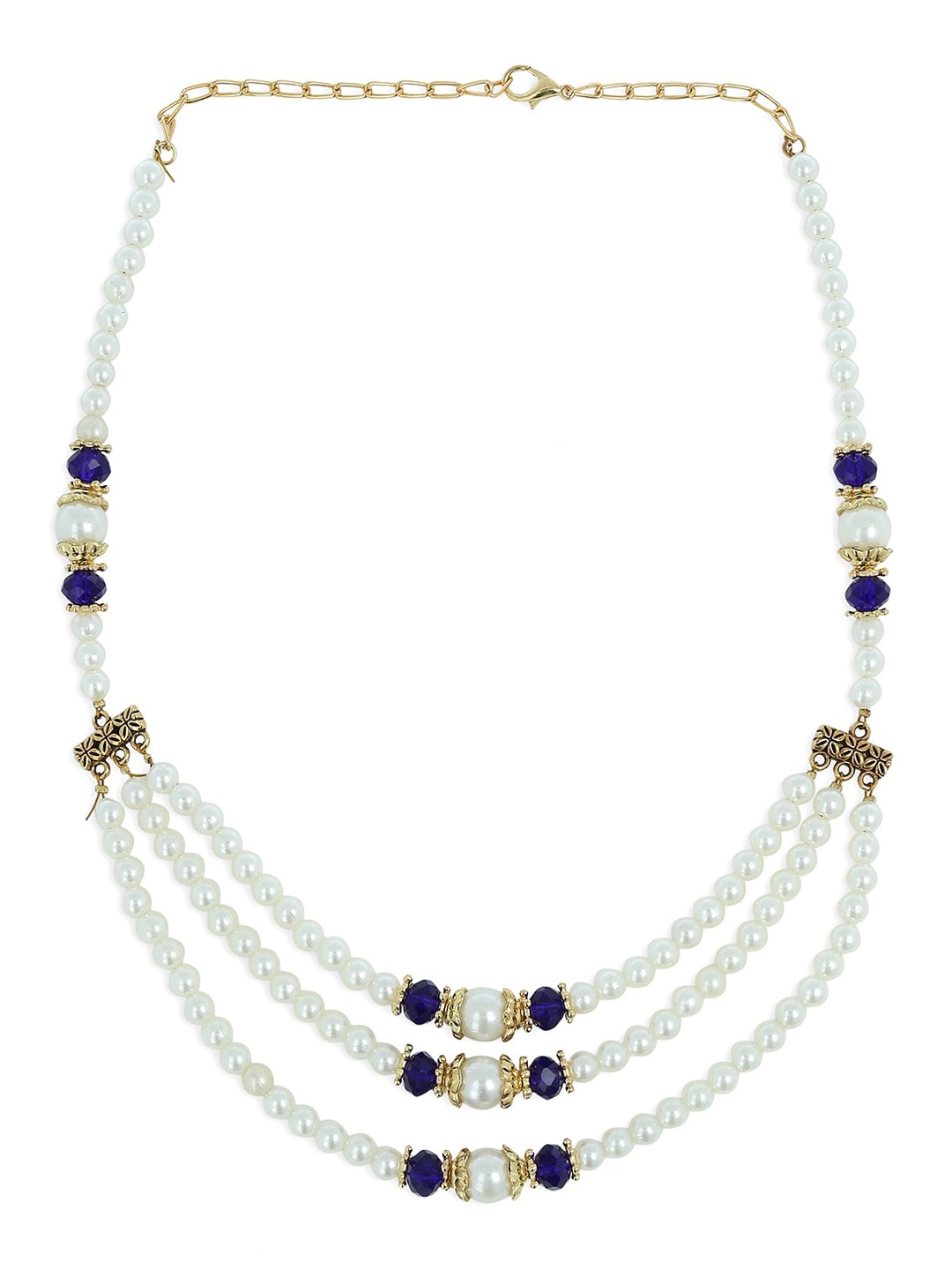 

AKSHARA Gold-Plated Stone-Studded & Pearl Beaded Jewellery Set