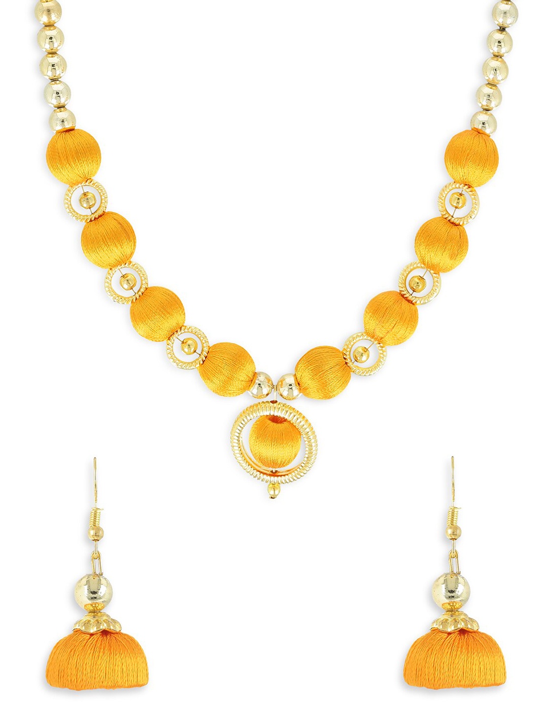 

AKSHARA Girls Gold-Plated Beaded Jewellery Set