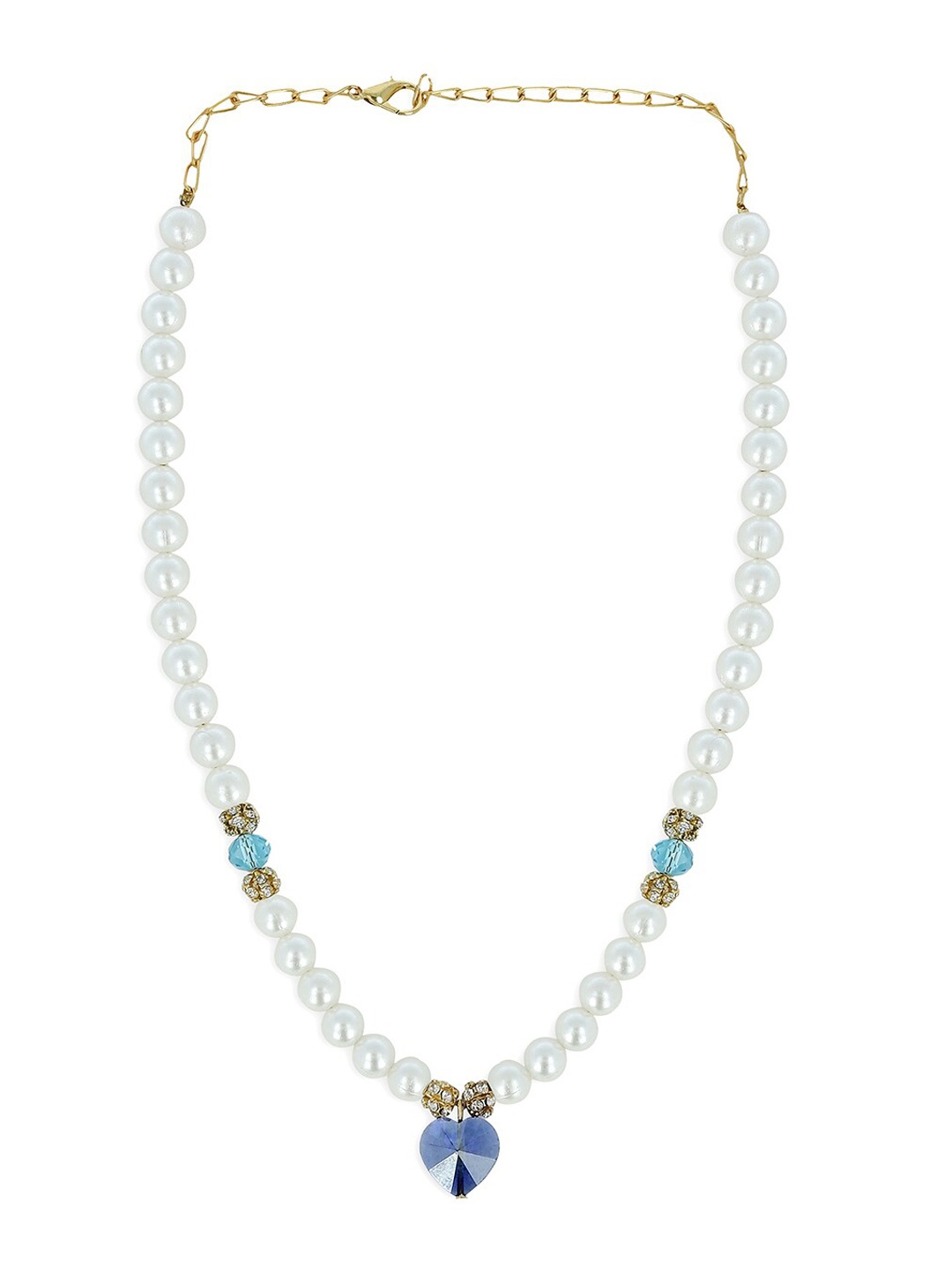 

AKSHARA Girls Gold-Plated Stone-Studded & Pearl Beaded Jewellery Set