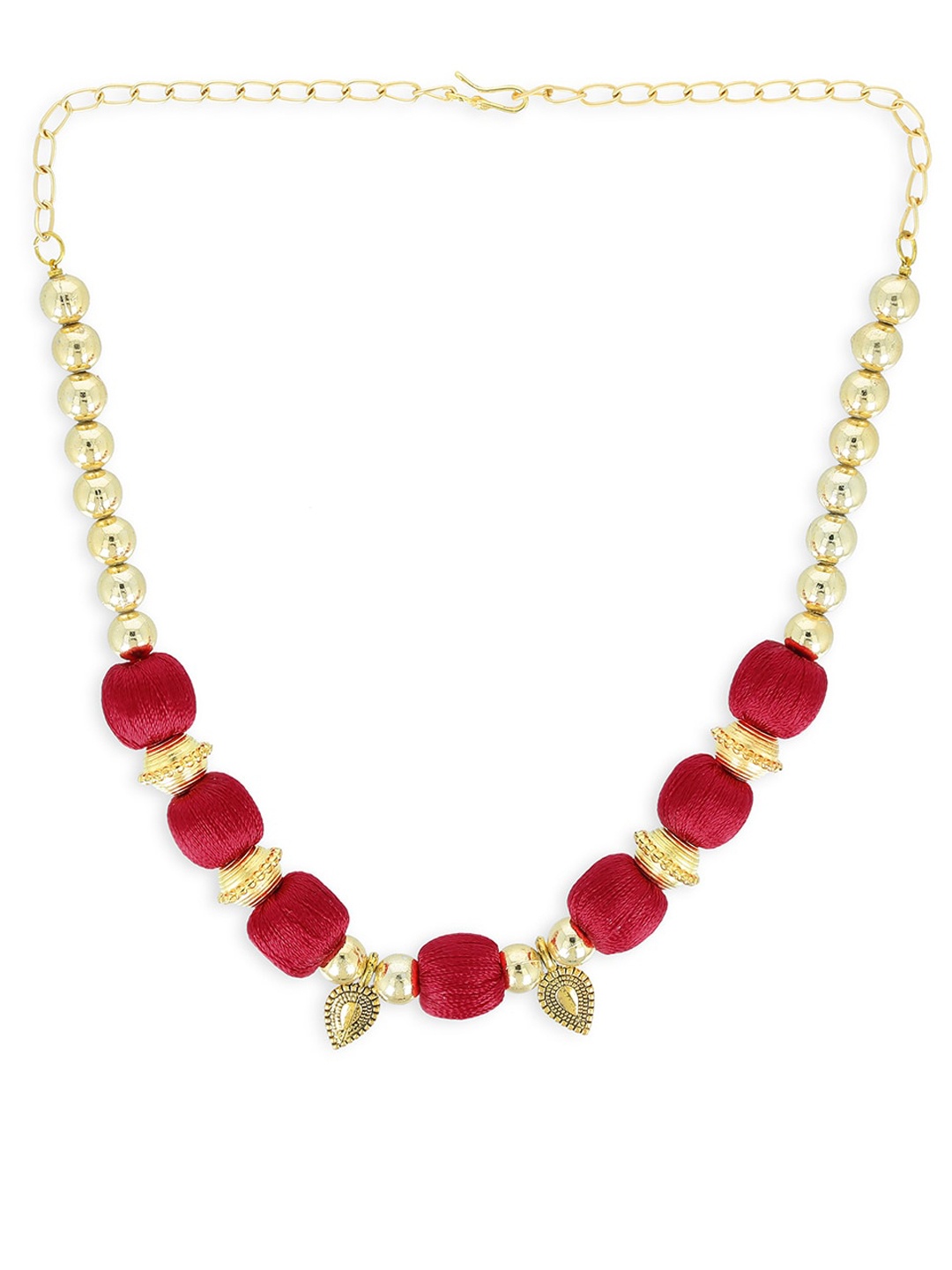 

AKSHARA Girls Gold-Plated Beaded Jewellery Set, Red